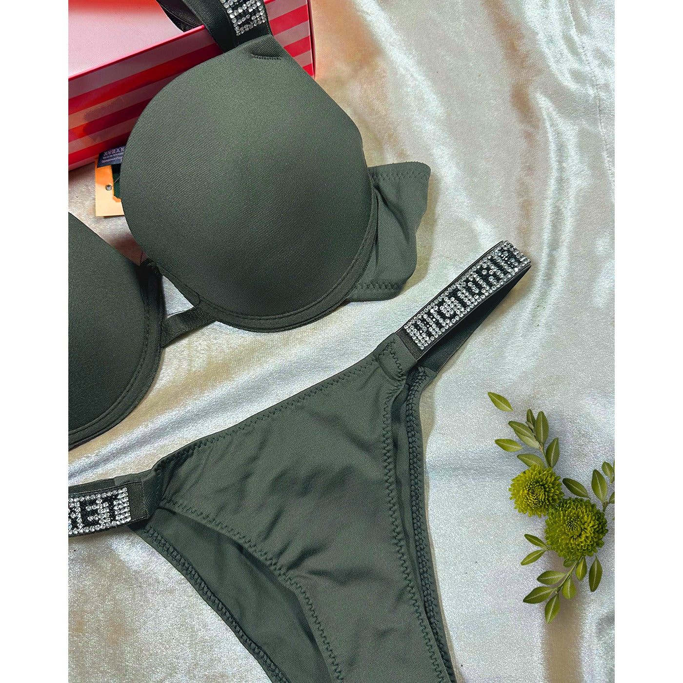 VS Dark Green Lingerie Set | Montivo Pakistan