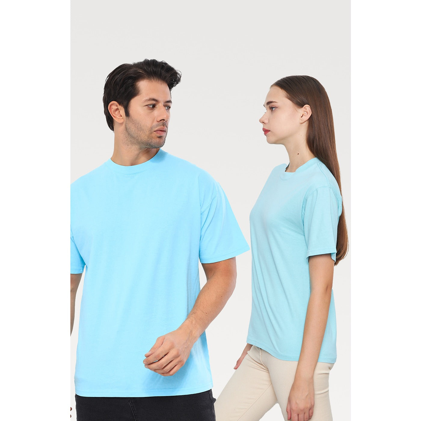 Light Blue Oversized Short Sleeves Tshirt | Montivo Pakistan