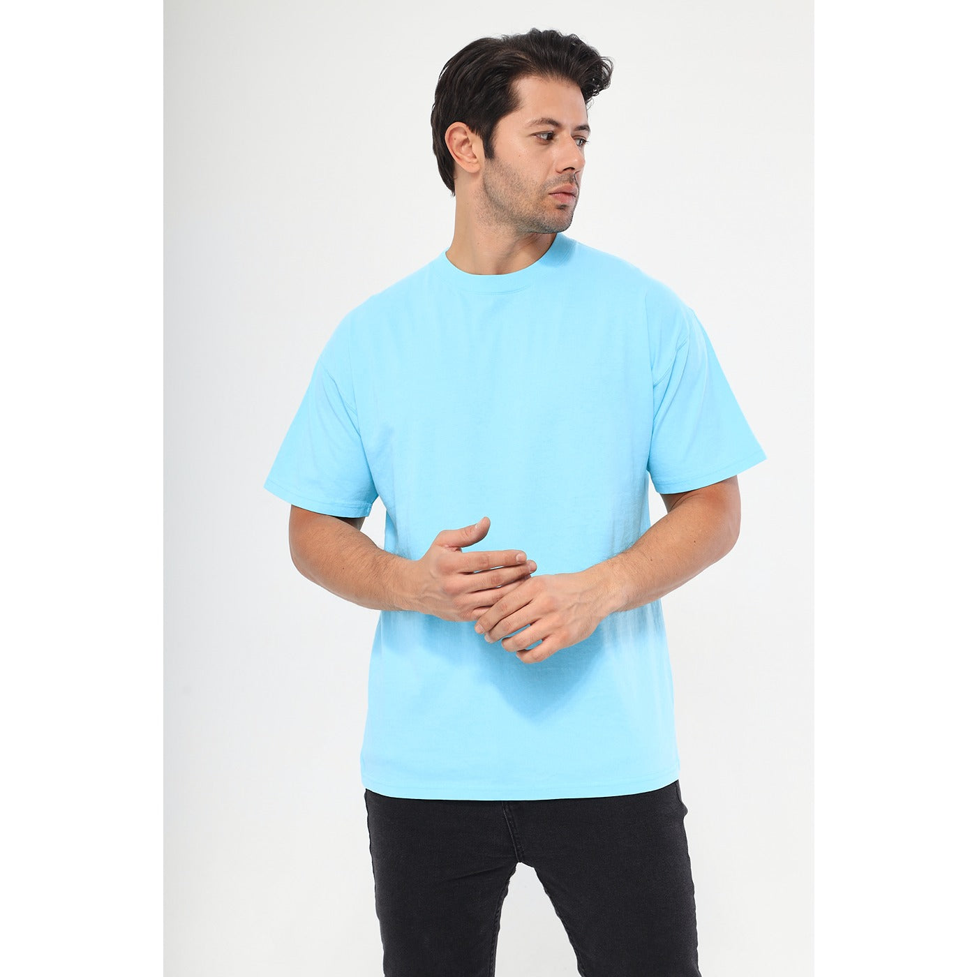 Light Blue Oversized Short Sleeves Tshirt | Montivo Pakistan