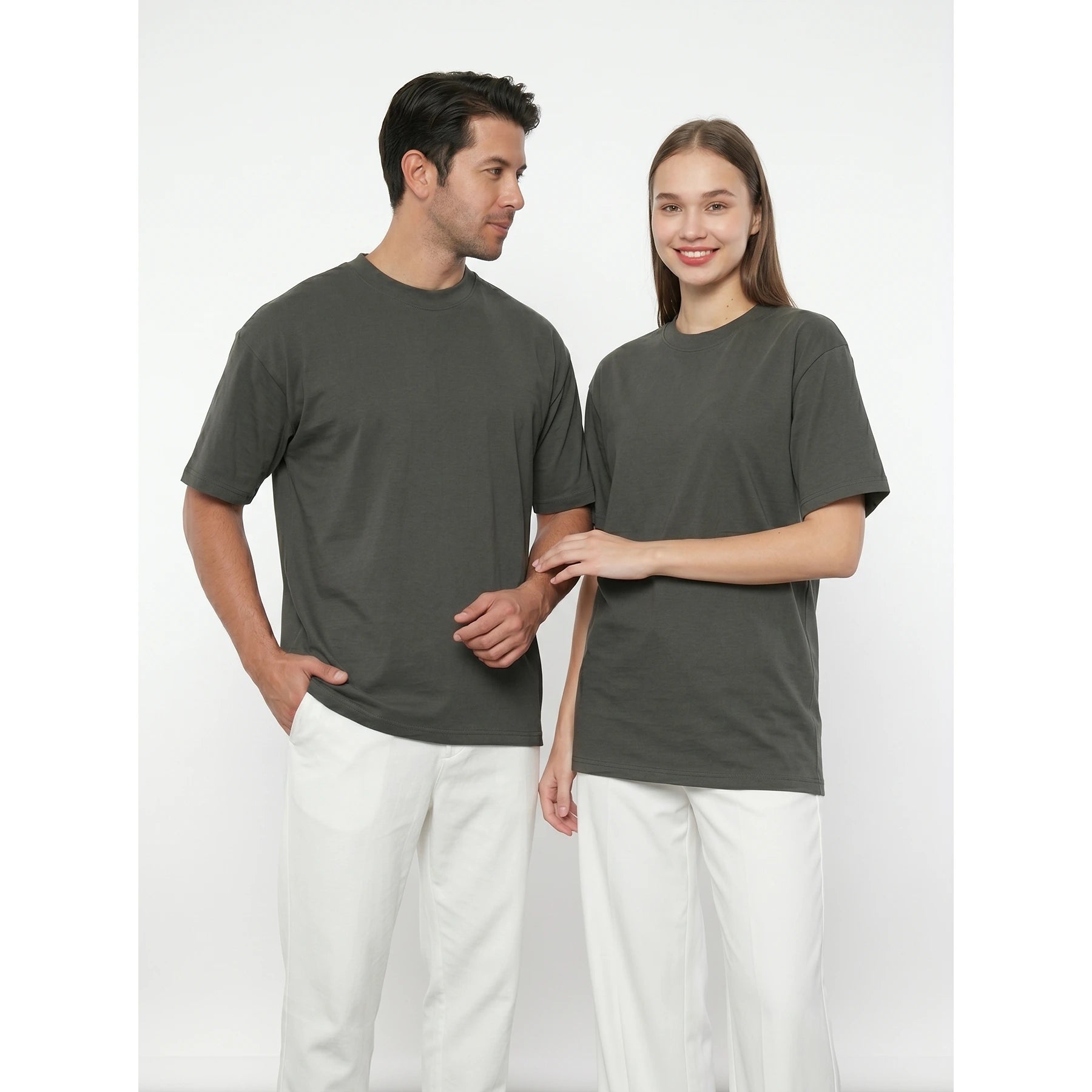 Dark Grey Oversized Short Sleeves Tshirt | Montivo Pakistan