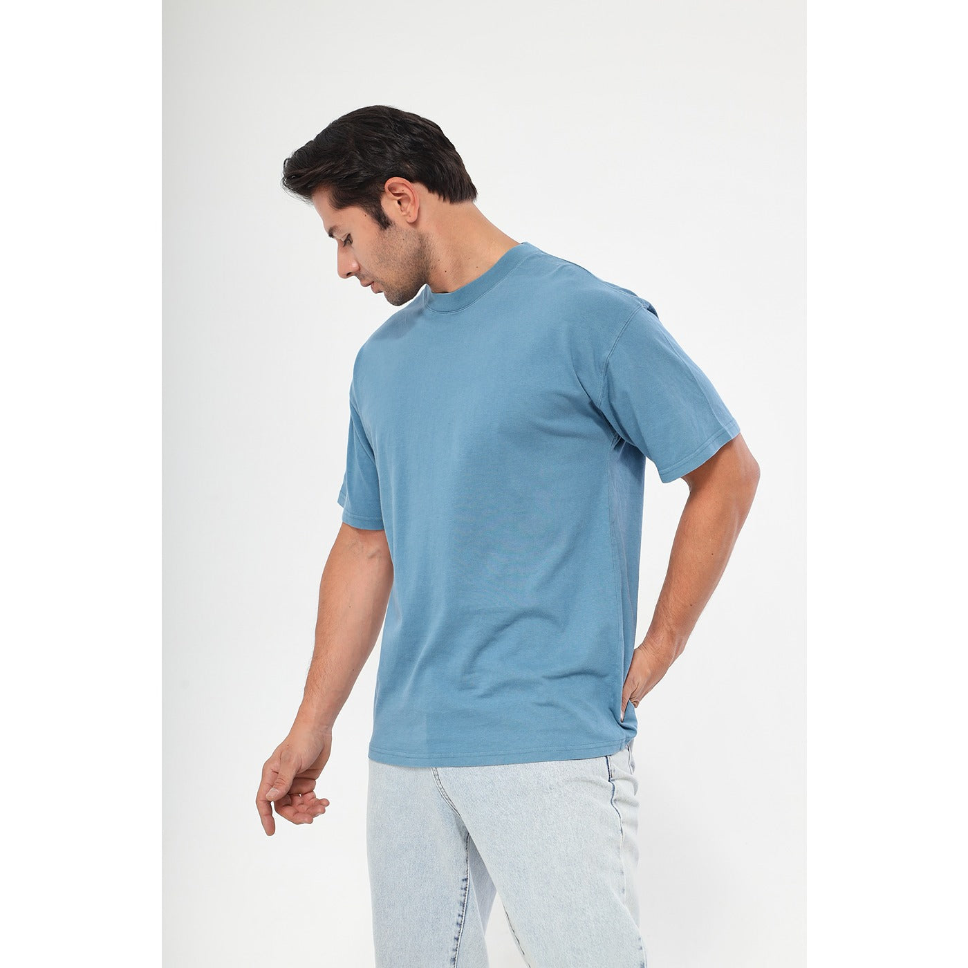 Teal Blue Oversized Short Sleeves Tshirt | Montivo Pakistan