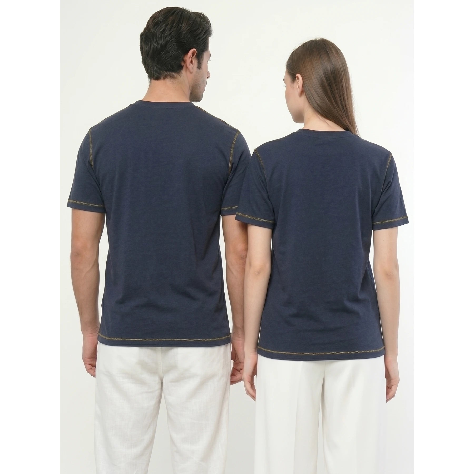 Navy Contrast Stitch Tshirt | Montivo Pakistan