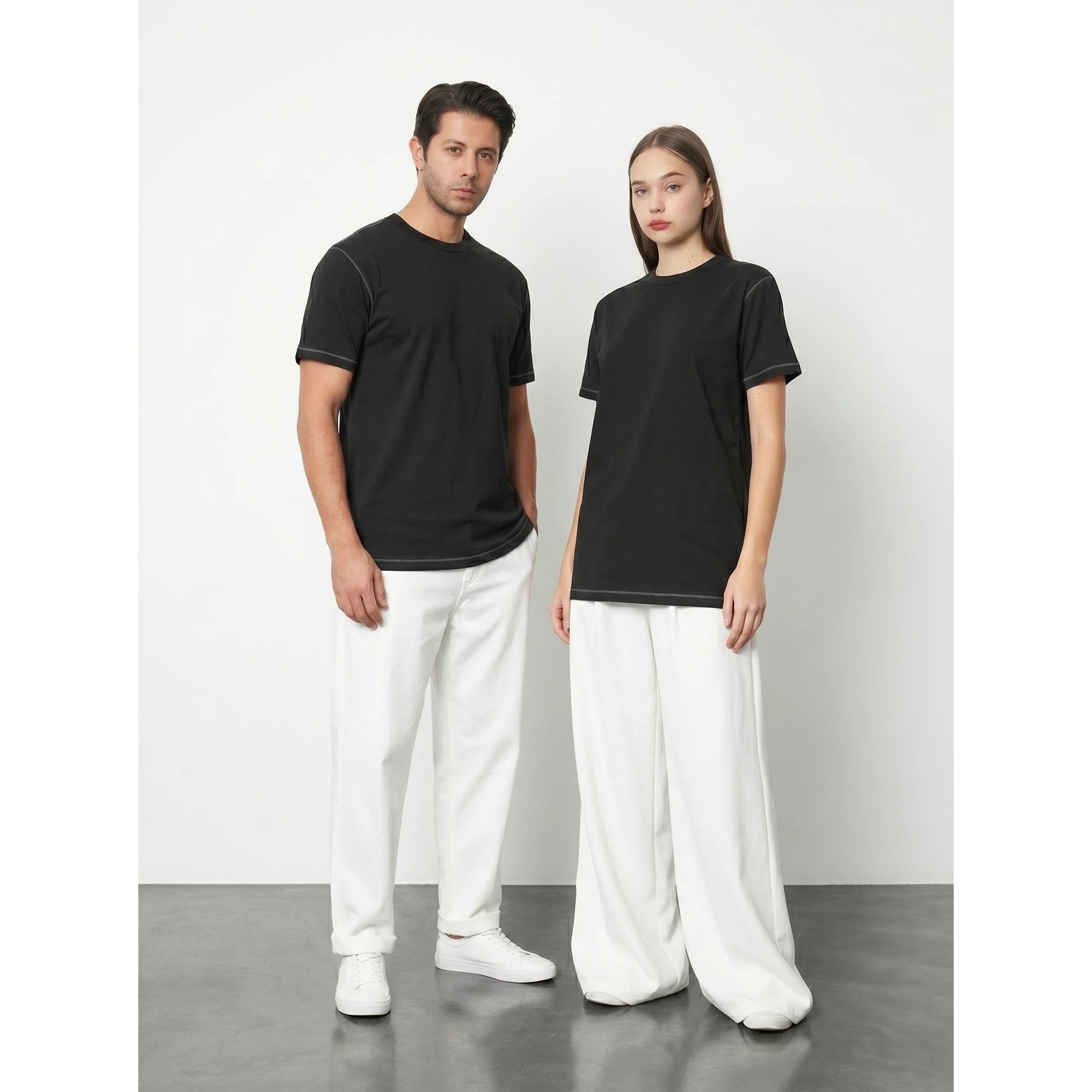 Black Contrast Stitch Tshirt | Montivo Pakistan