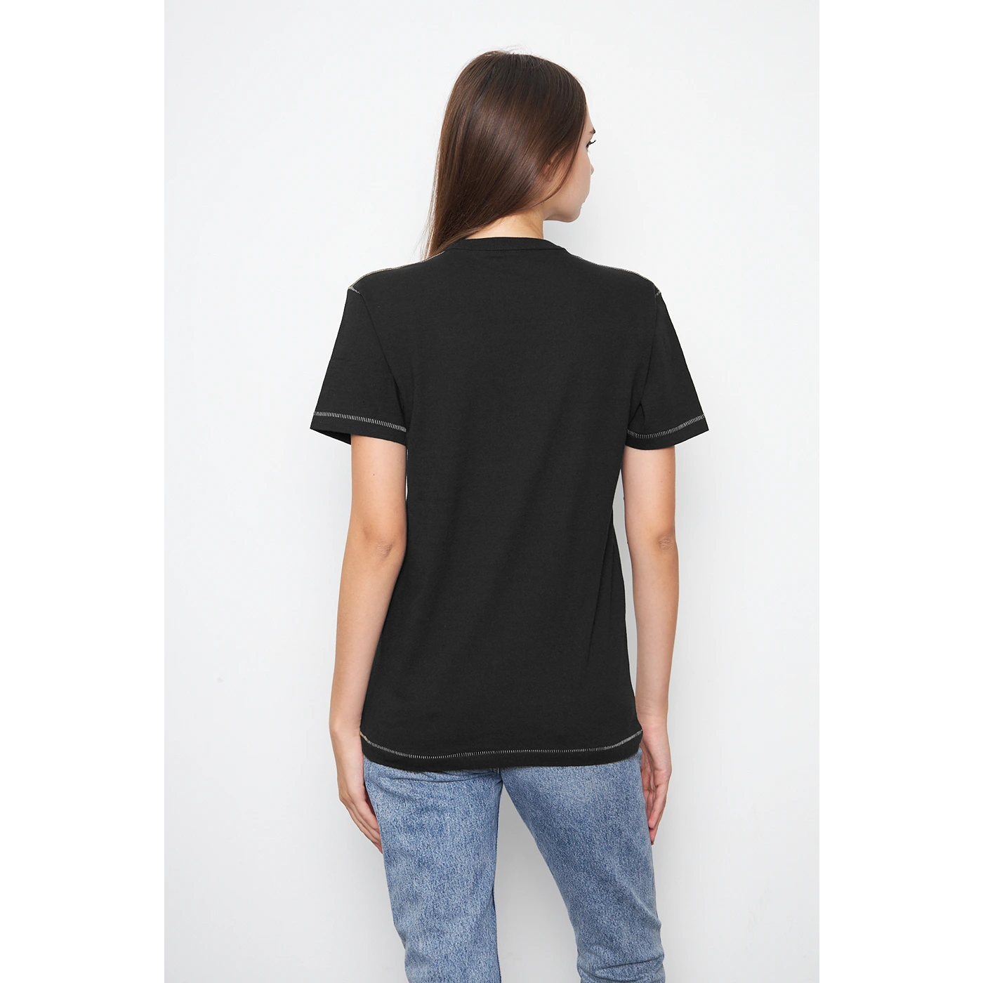 Black Contrast Stitch Tshirt | Montivo Pakistan