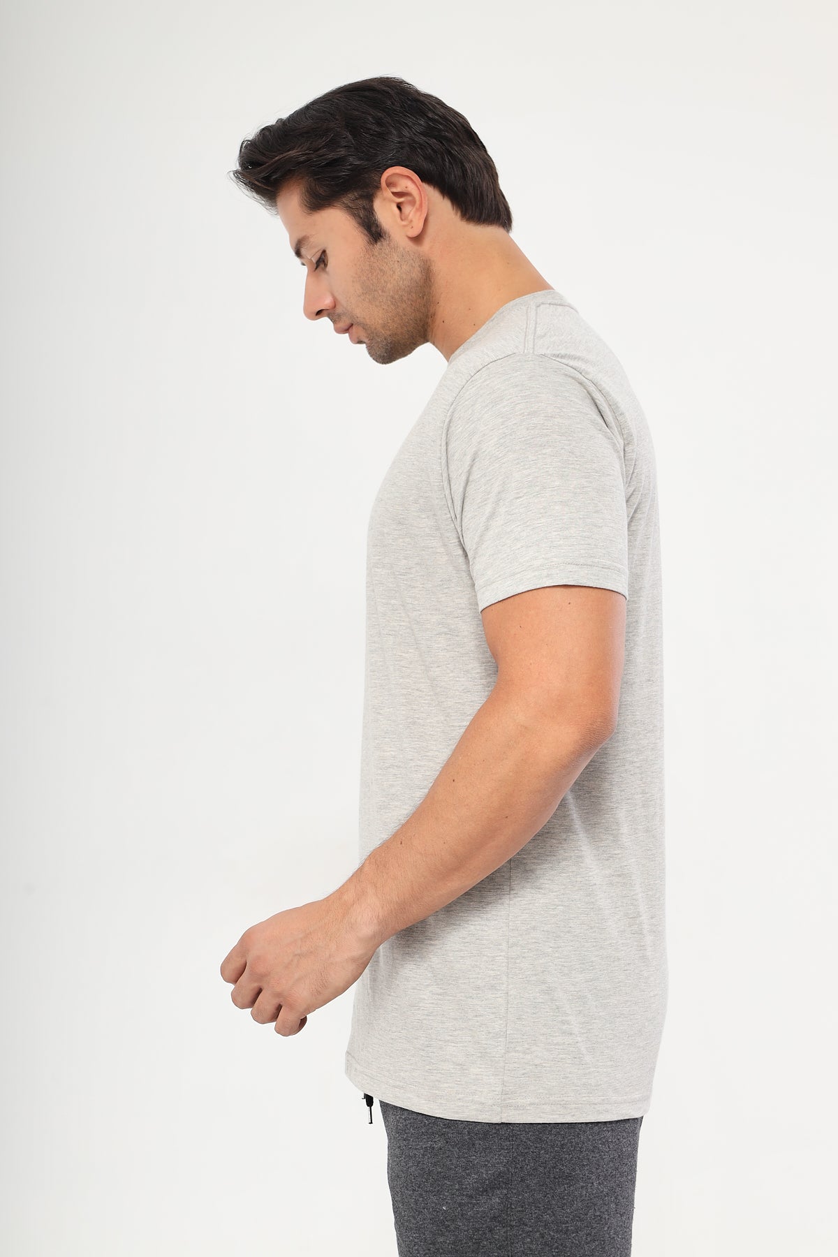 Grey Melange Slim Fit Tshirt | Montivo Pakistan