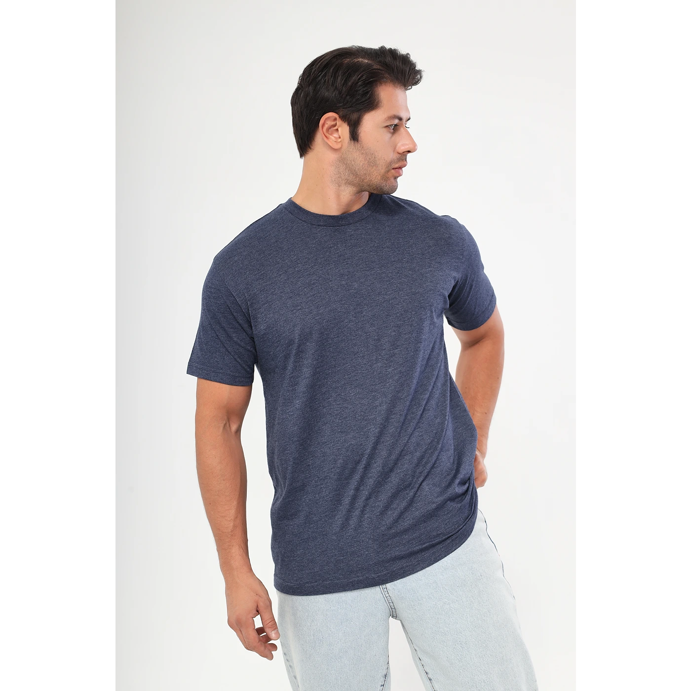 Blue Melange Slim Fit Tshirt | Montivo Pakistan