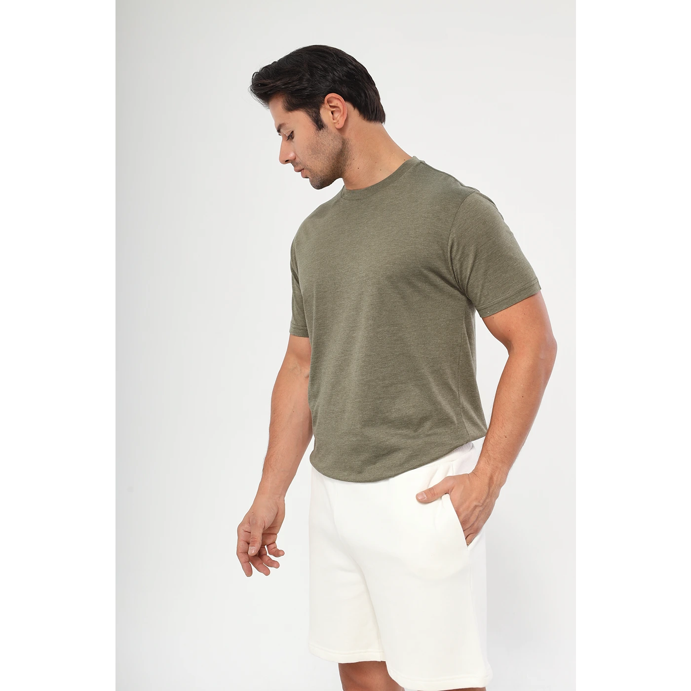 Green Melange Slim Fit Tshirt | Montivo Pakistan