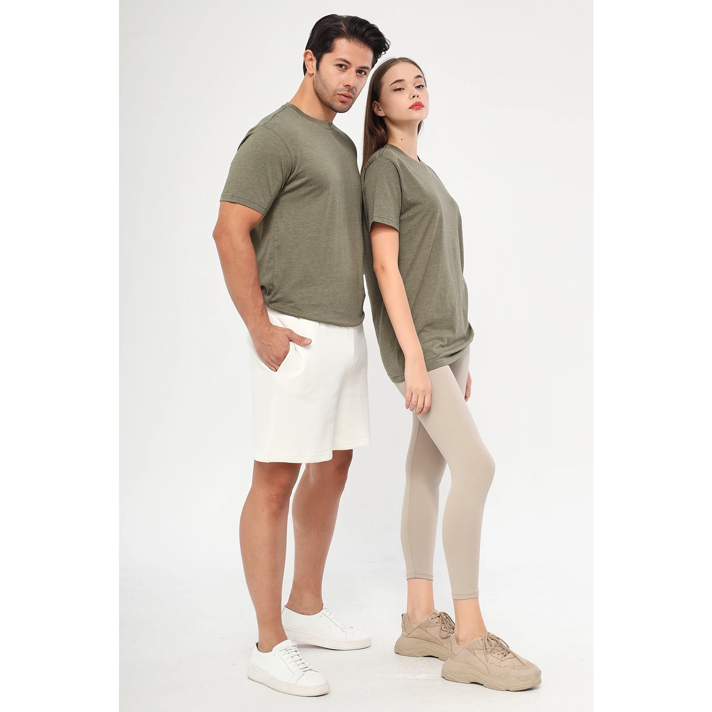 Green Melange Slim Fit Tshirt | Montivo Pakistan