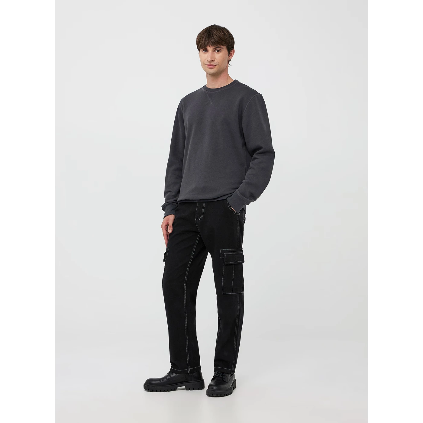 Charcoal Basic Regular Fit Sweatshirt | Montivo Pakistan