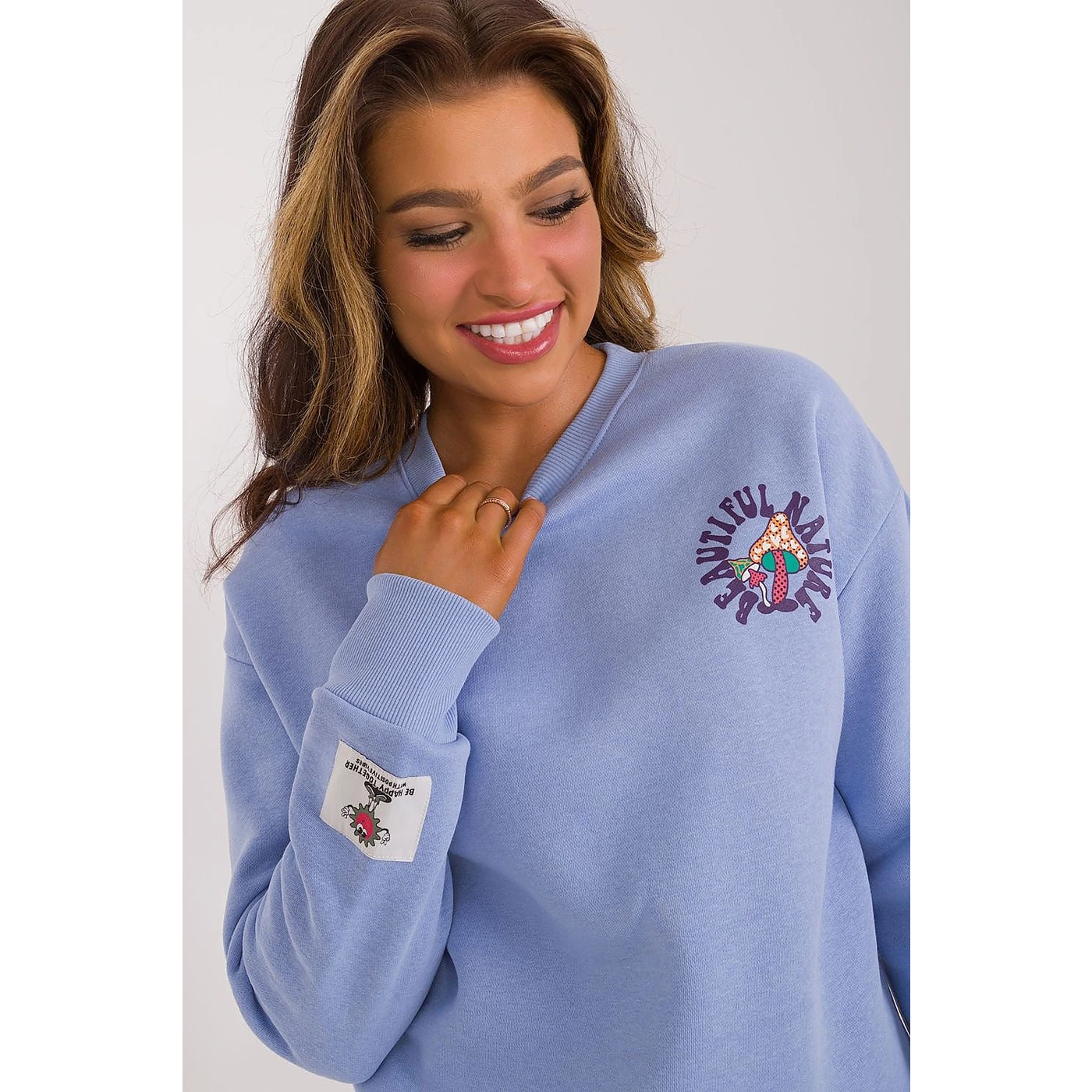 Blue Printed Regular Fit Sweatshirt | Montivo Pakistan