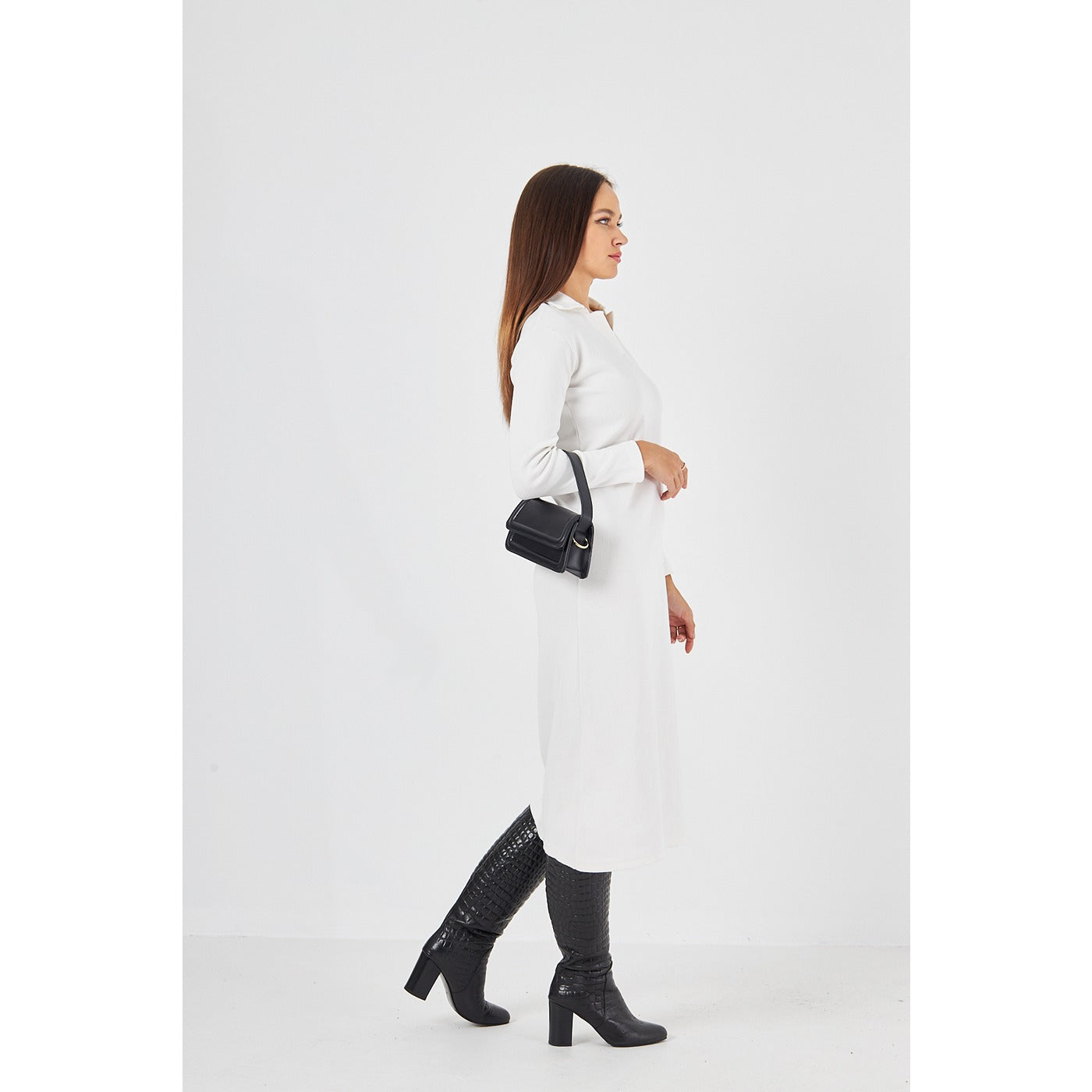 White Polo Bodycon Dress | Montivo Pakistan