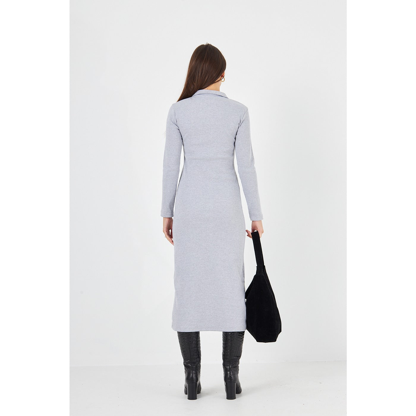 Grey Polo Bodycon Dress | Montivo Pakistan