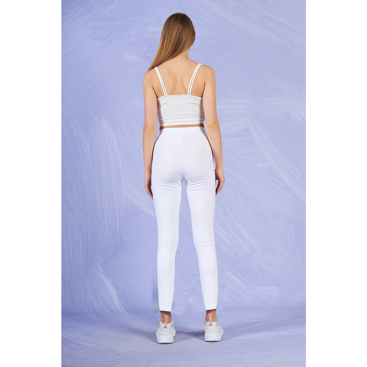 White Cotton Jersey Leggings | Montivo Pakistan
