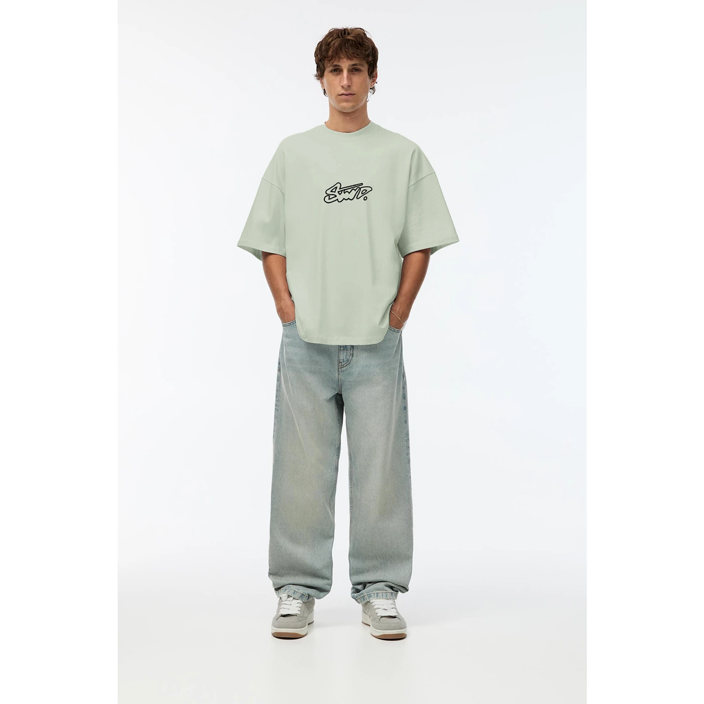 Tea Green STWD Logo Oversized Tshirt | Montivo Pakistan