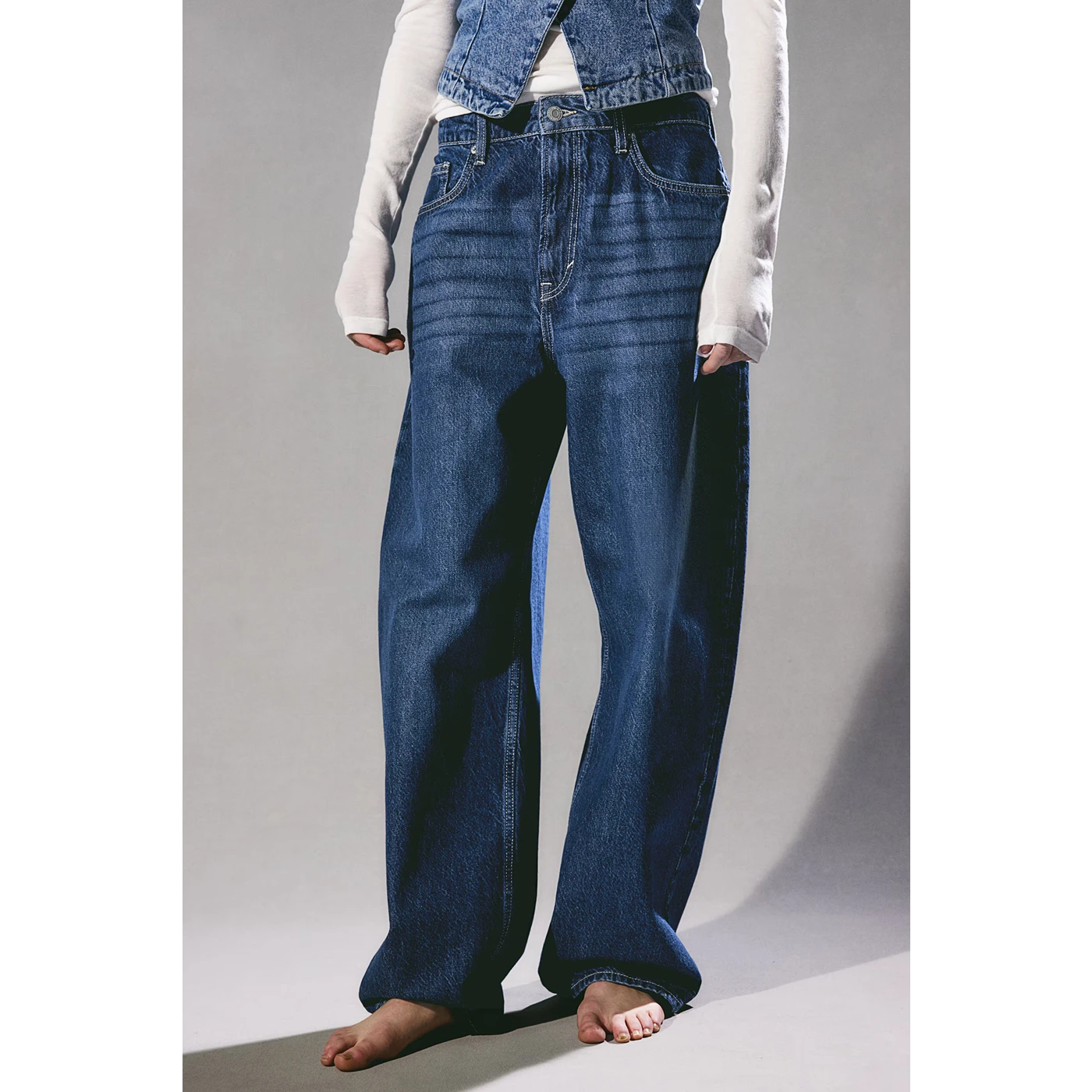 Baggy High Waist Blue Jeans | Montivo Pakistan