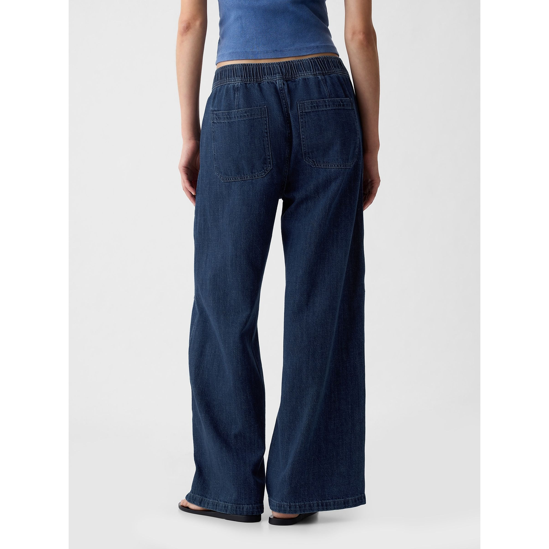 Blue High Waisted Wide Leg Utility Easy Jeans | Montivo Pakistan