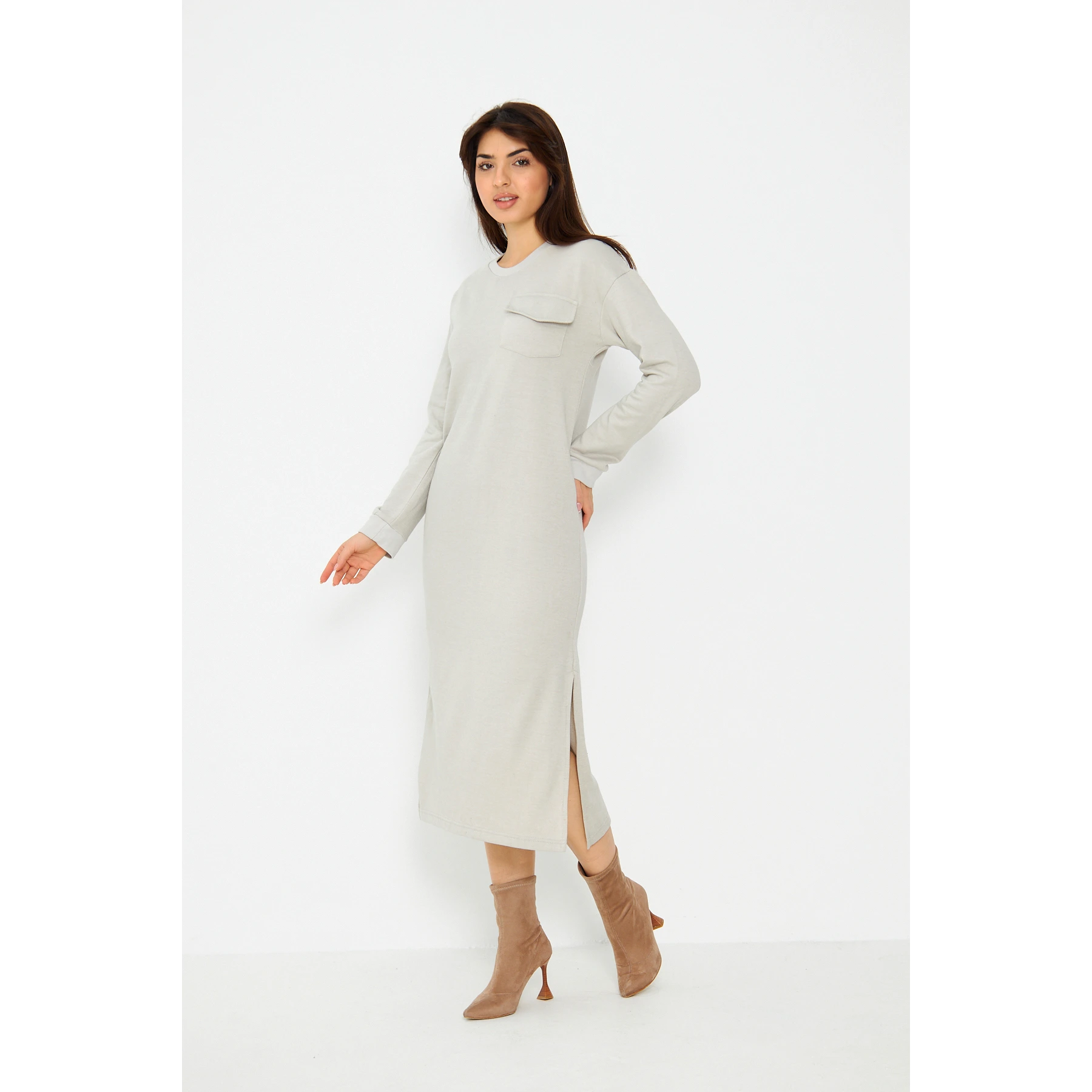 Beige Long Maxi Dress | Montivo Pakistan