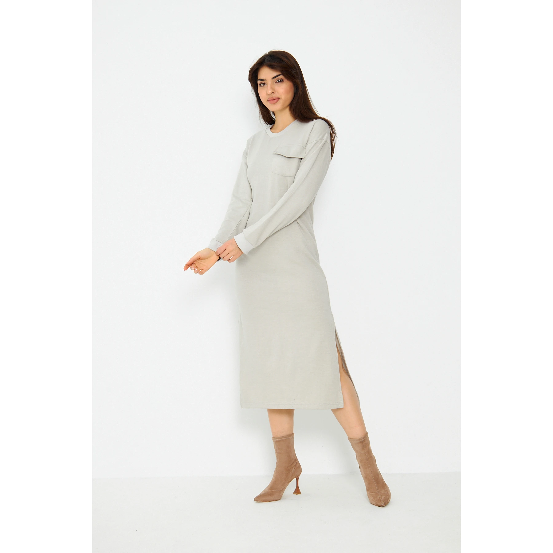 Beige Long Maxi Dress | Montivo Pakistan