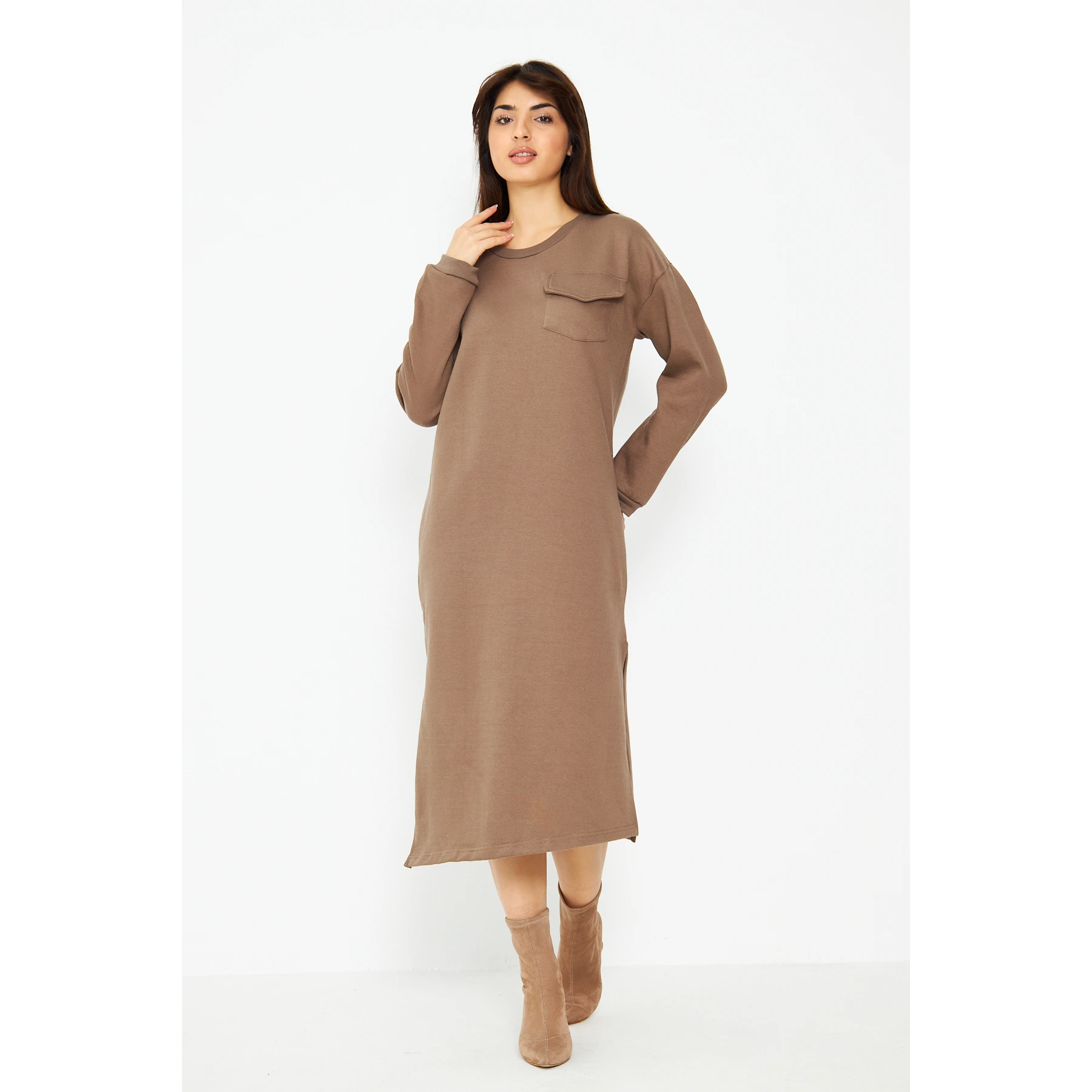 Coffee Long Maxi Dress | Montivo Pakistan