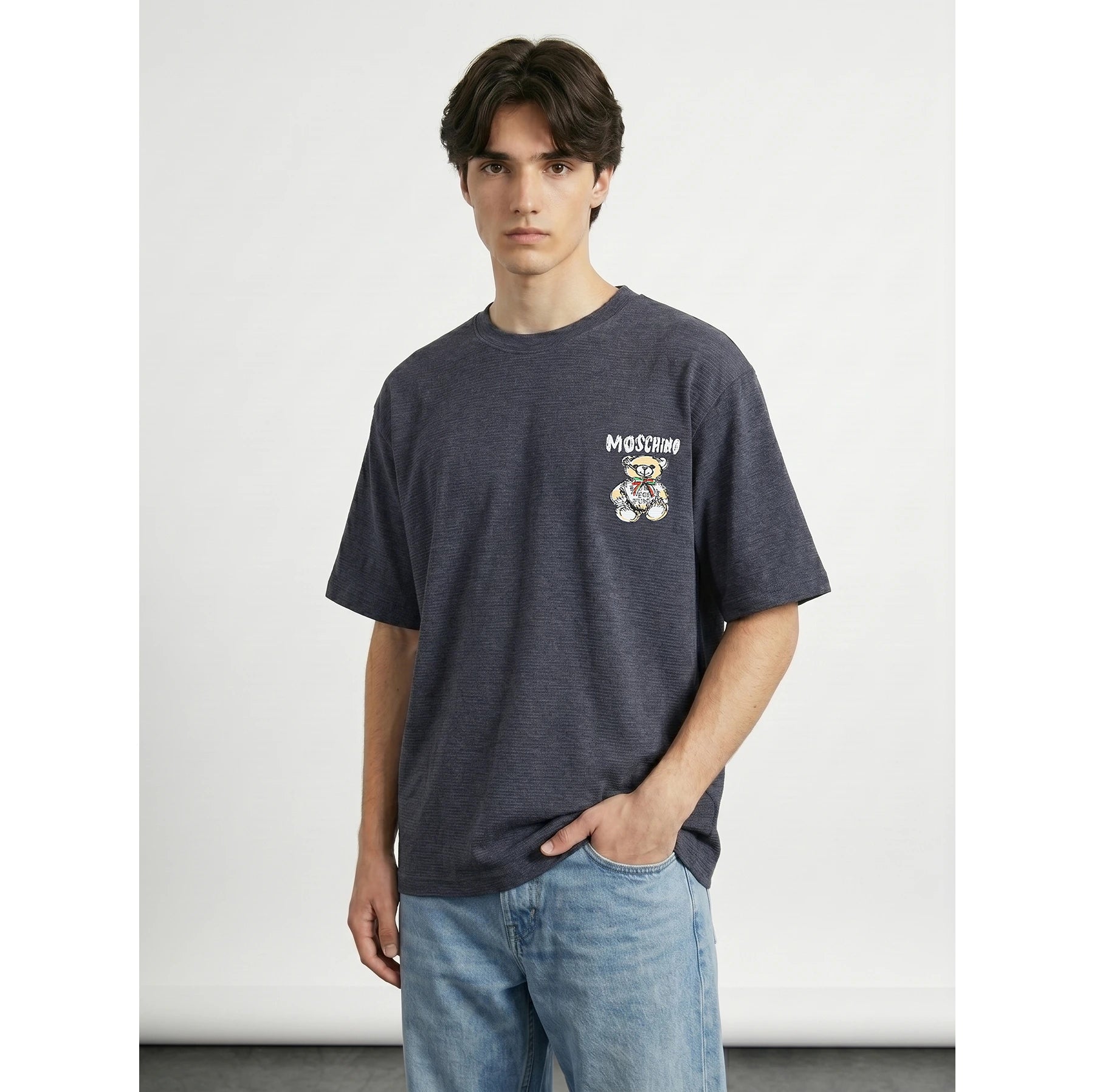 MO Pale Blue Oversized Printed Tshirt | Montivo Pakistan
