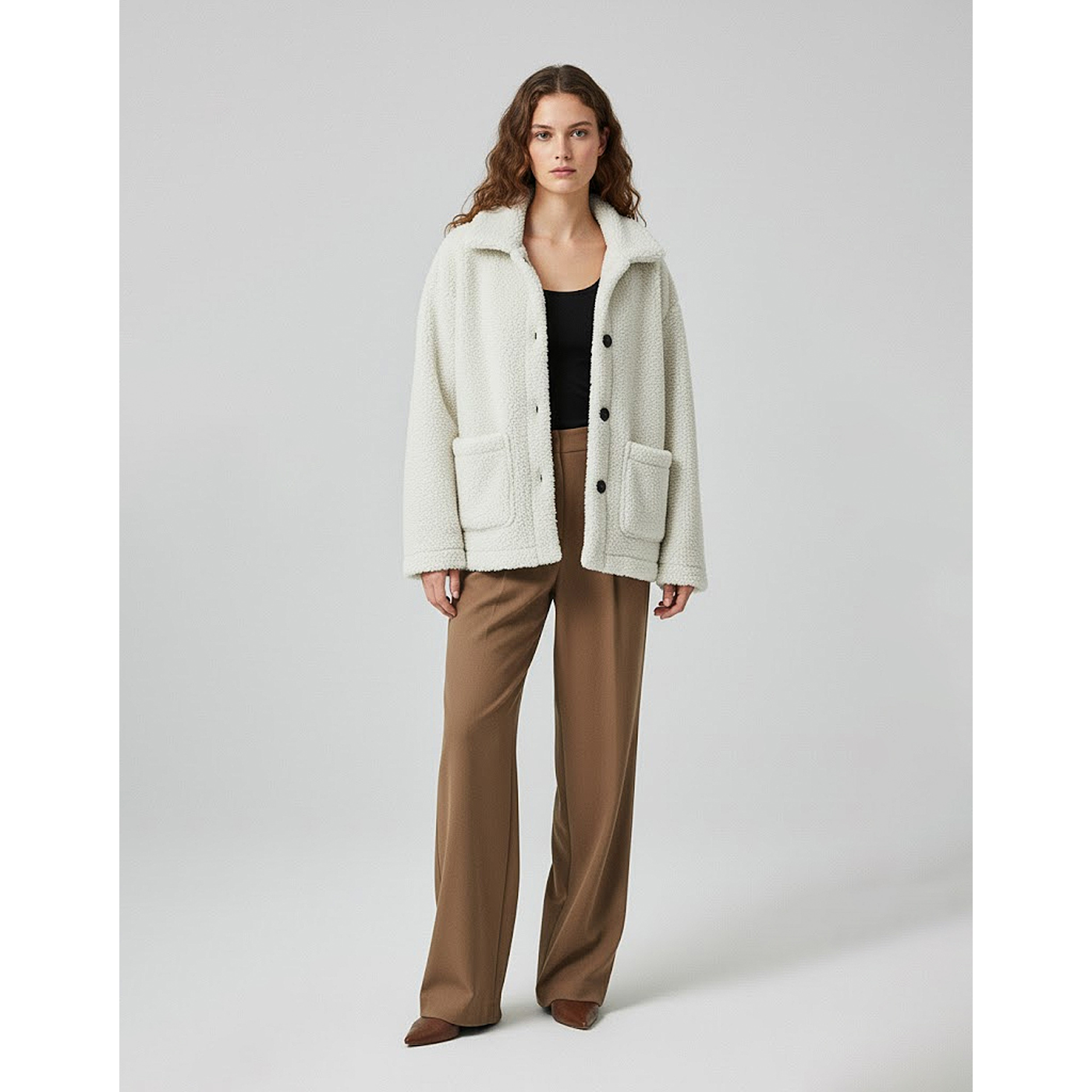 White Teddy Coat Jacket | Montivo Pakistan