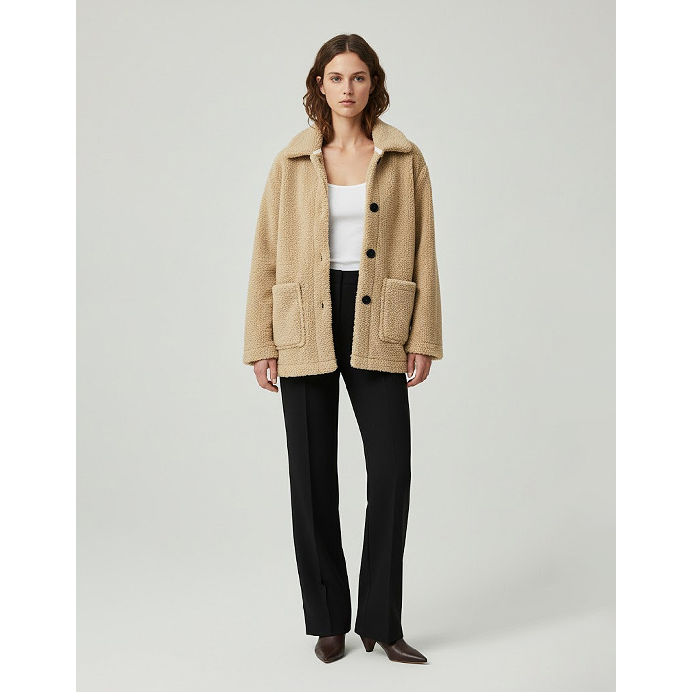 Beige Teddy Coat Jacket | Montivo Pakistan