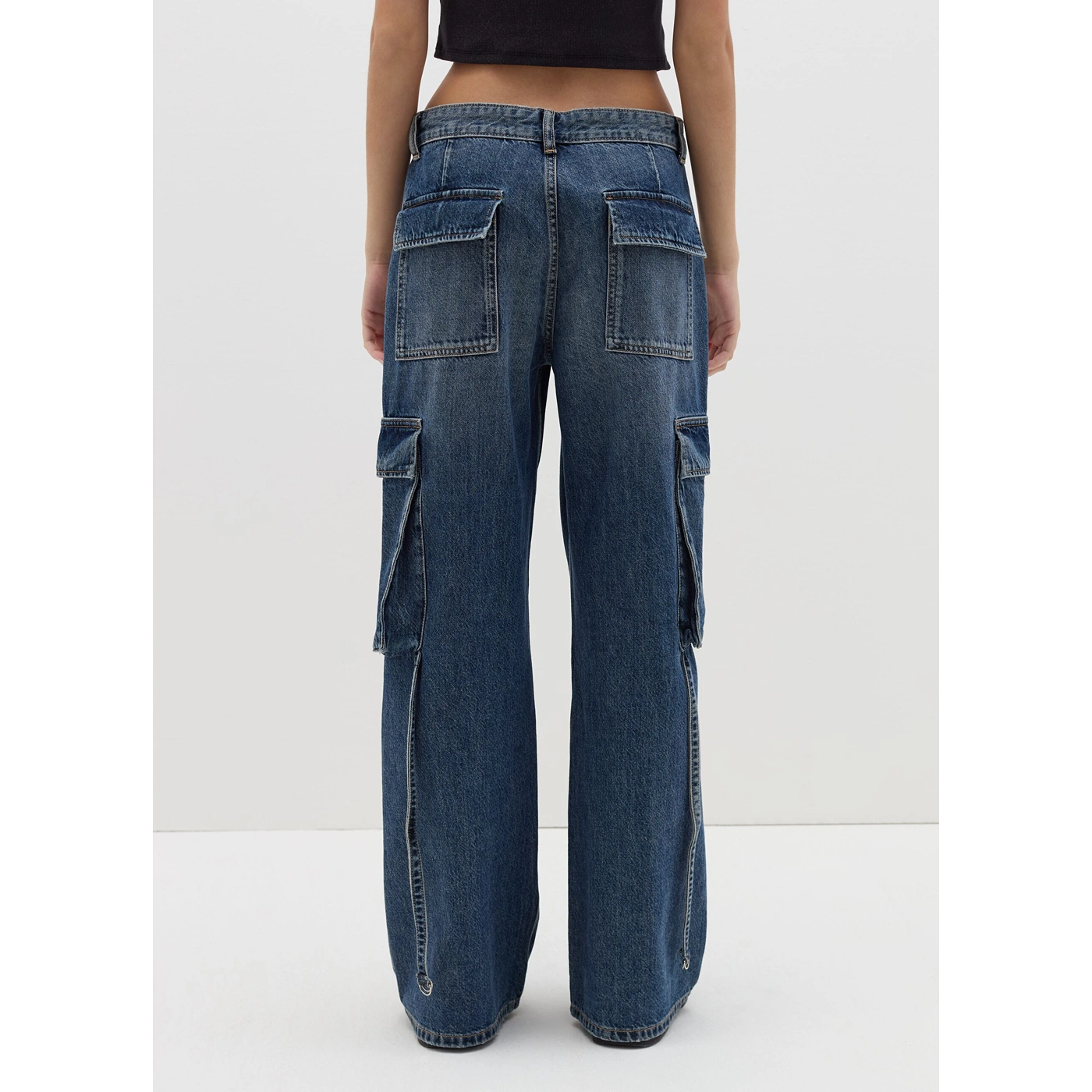 Vitange Blue Acid Wash Cargo Jeans | Montivo Pakistan