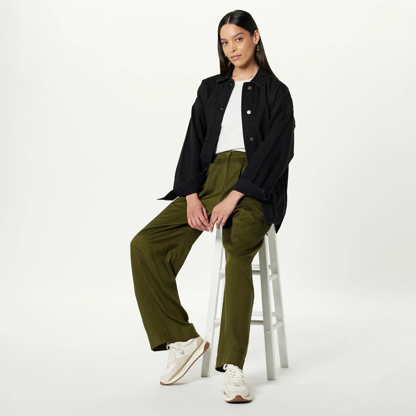 Black Women Long Denim Shirt | Montivo Pakistan