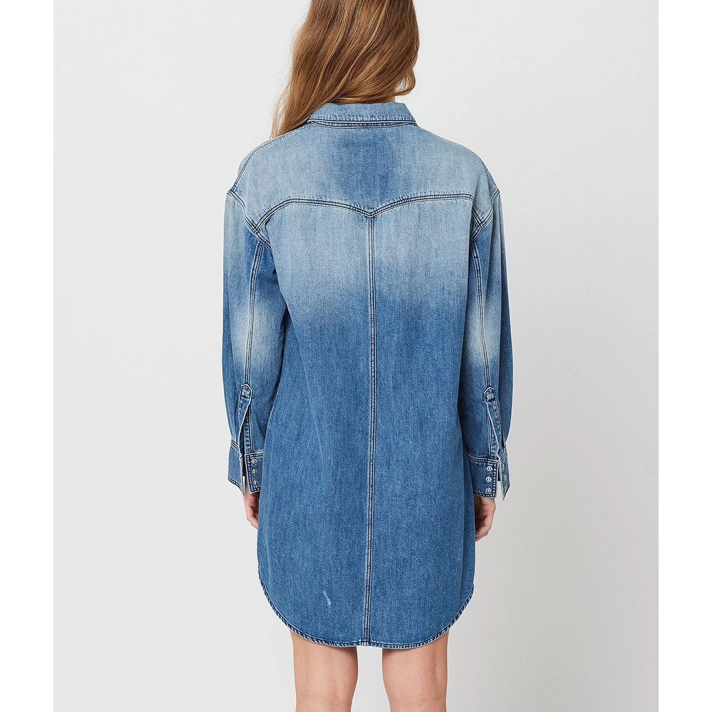 Blue Long Denim Shirt Dress | Montivo Pakistan