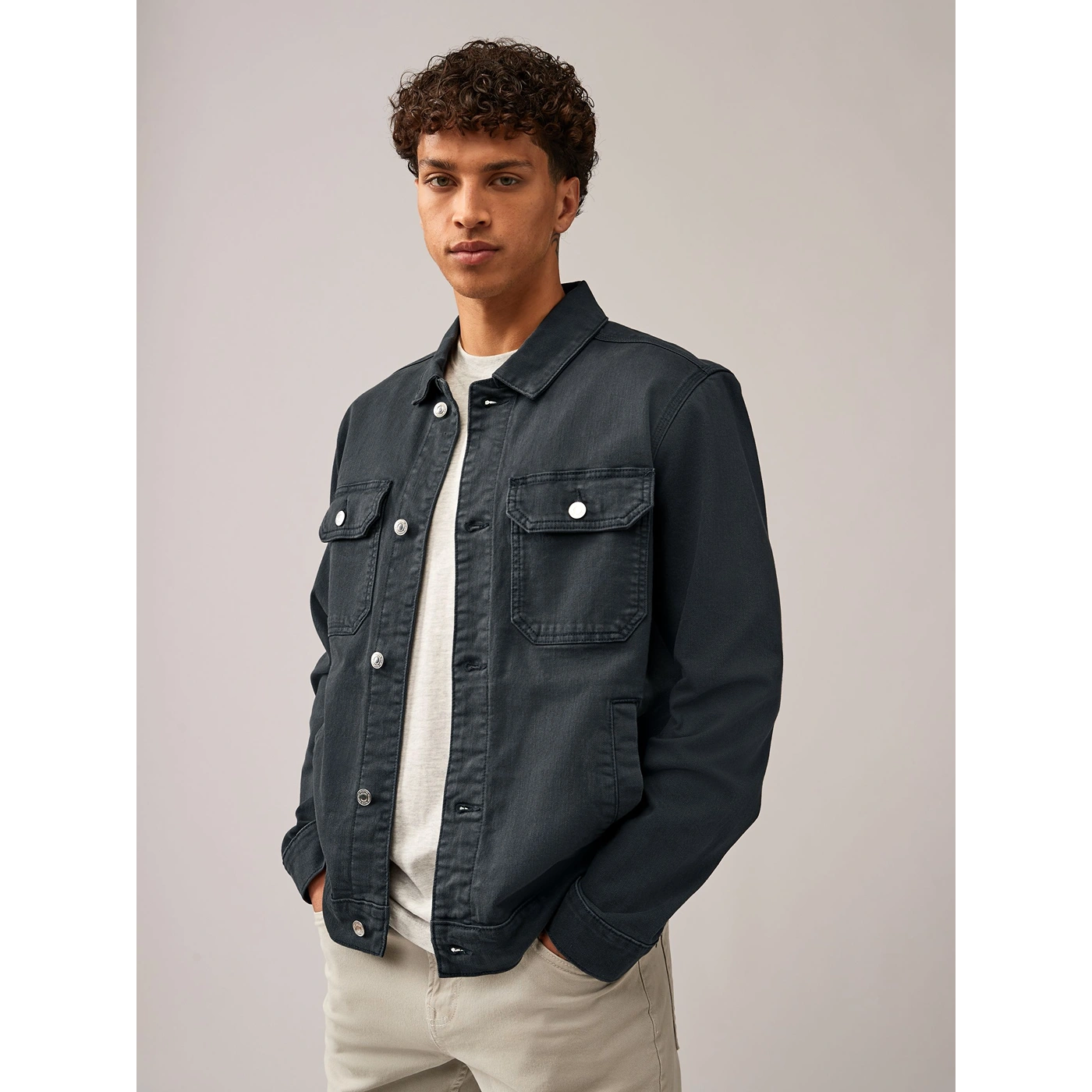Grey Trucker Back Detailing Jacket | Montivo Pakistan