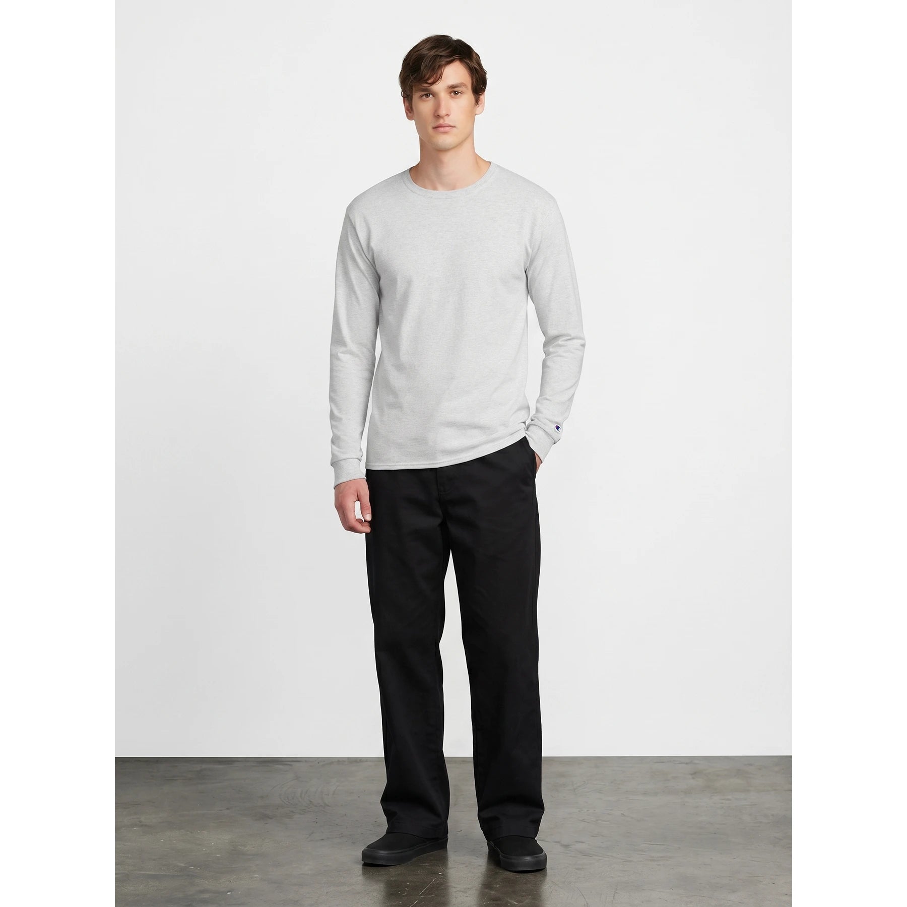 White Melange Long Sleeves Tshirt | Montivo Pakistan