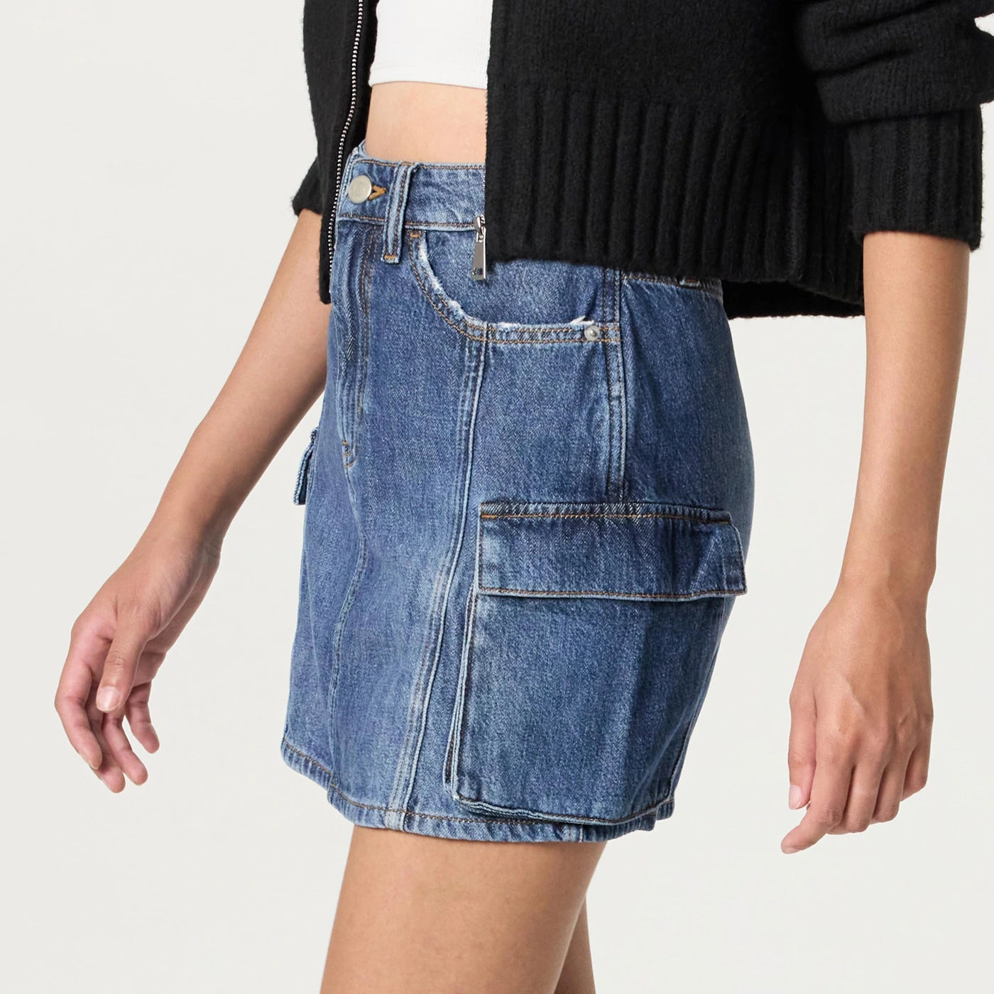 Blue Cargo Mini Skirt | Montivo Pakistan