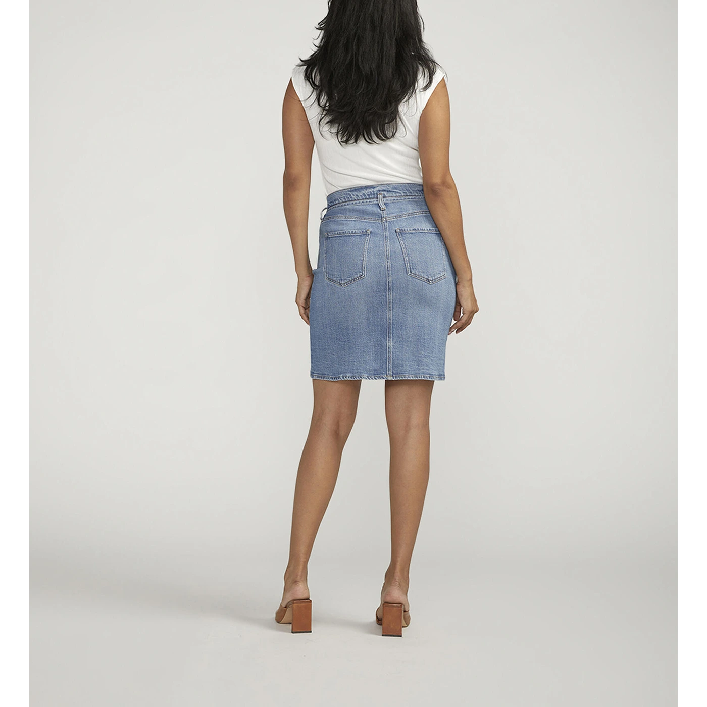 Mid Blue Knee-Length Skirt | Montivo Pakistan