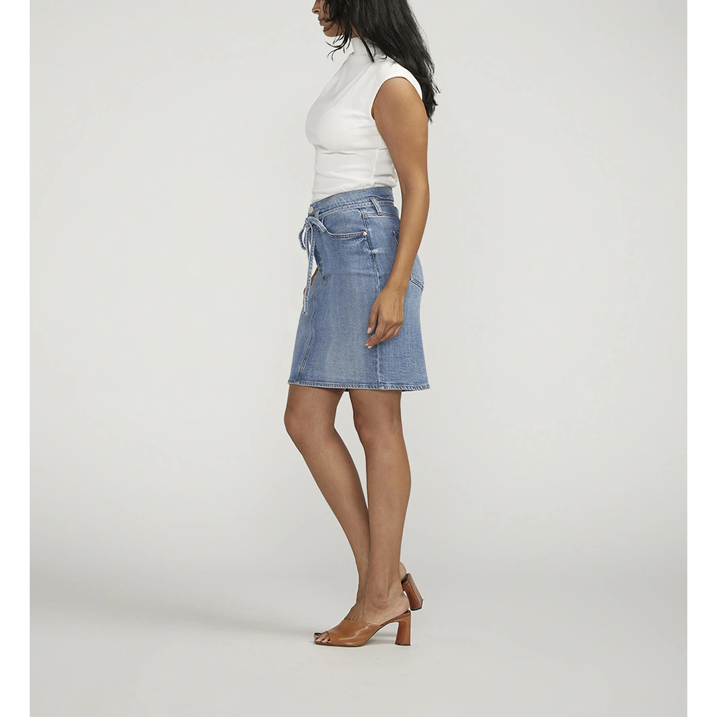 Mid Blue Knee-Length Skirt | Montivo Pakistan