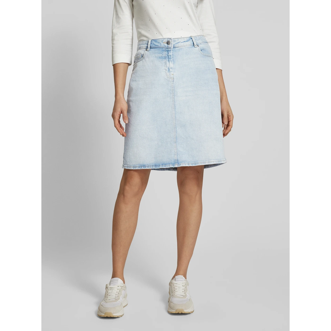 Light Blue Knee-Length Denim Skirt | Montivo Pakistan