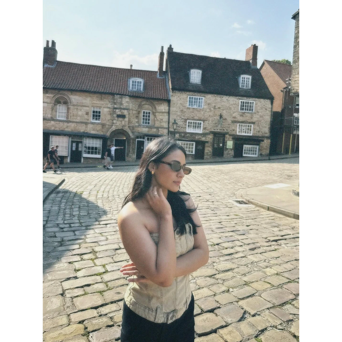 Washed Sand Denim Corset | Montivo Pakistan