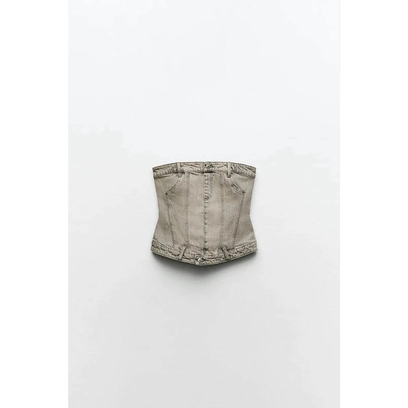 Washed Vintage Denim Corset | Montivo Pakistan