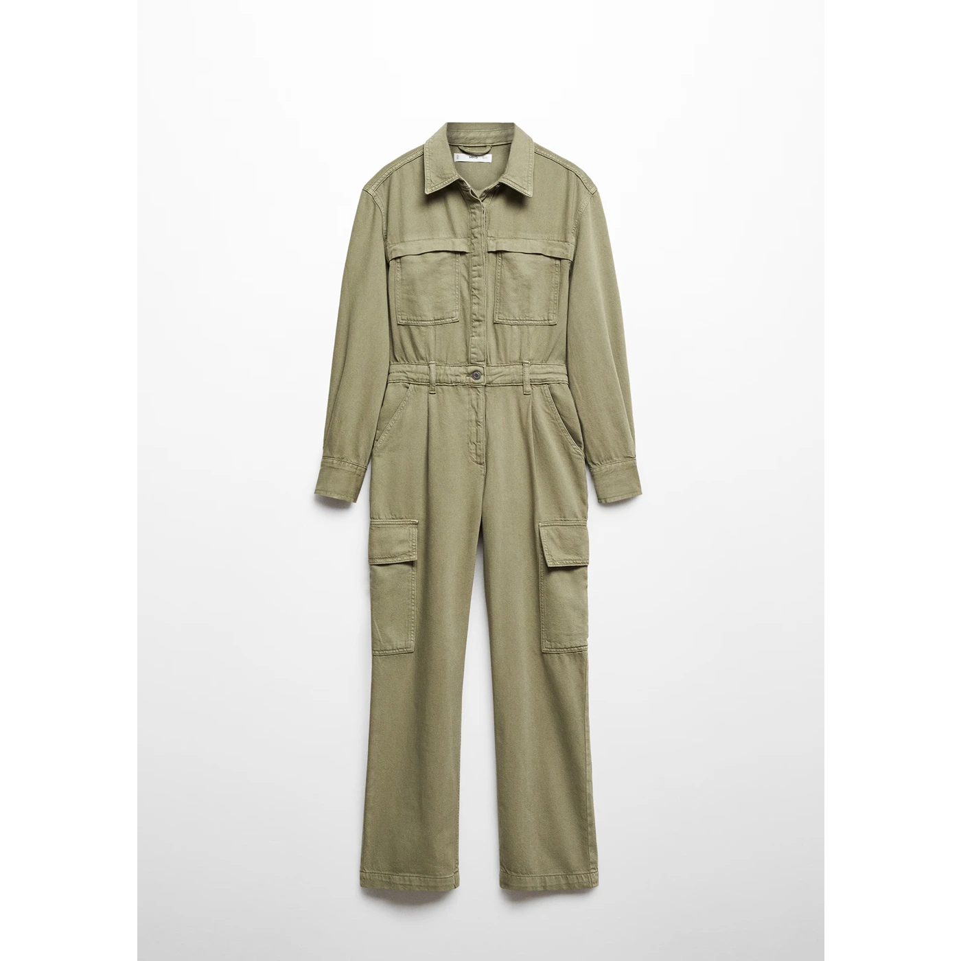 MNG Olive Green Denim Cargo Jumpsuit | Montivo Pakistan