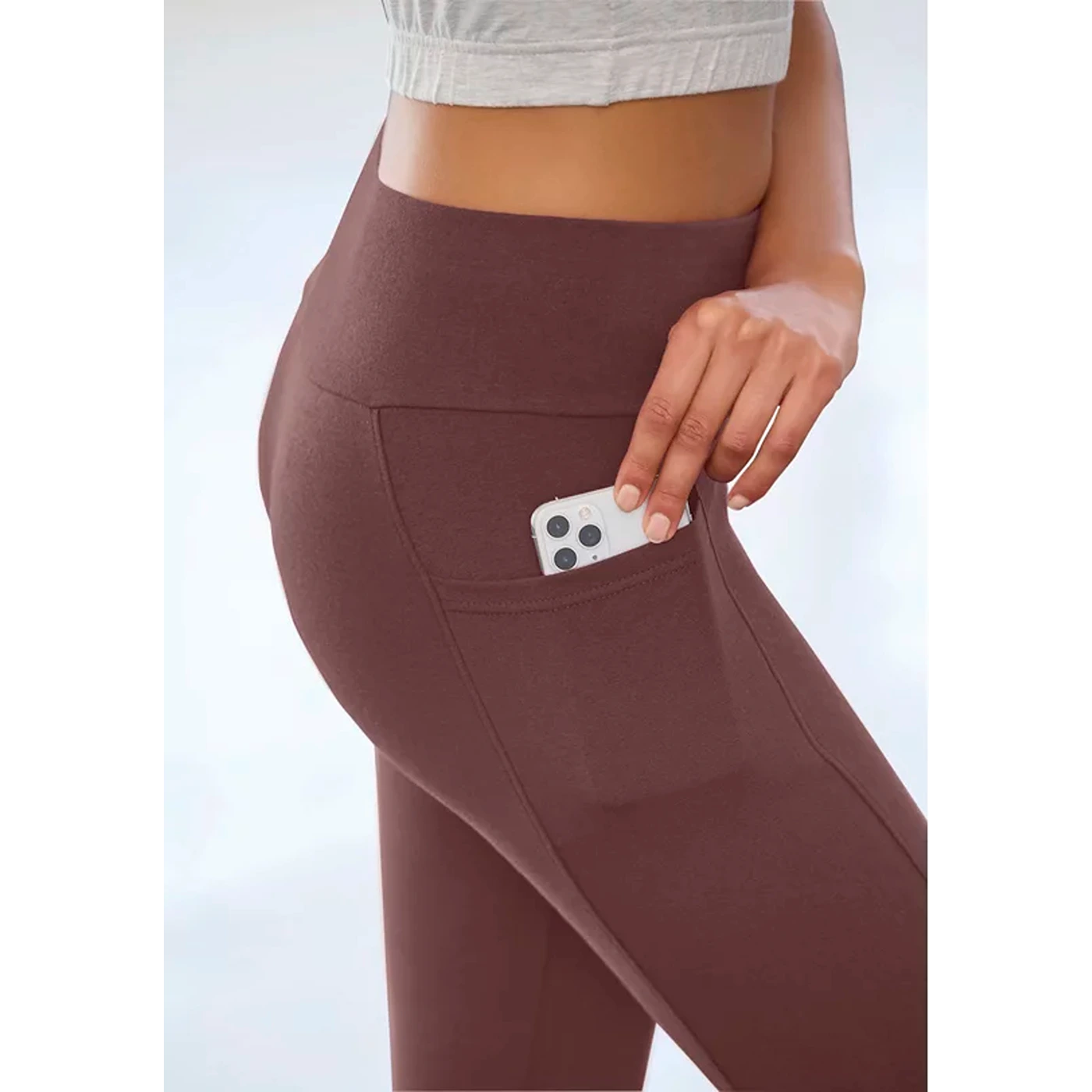 Burgundy Jersey Sports Capri Leggings | Montivo Pakistan