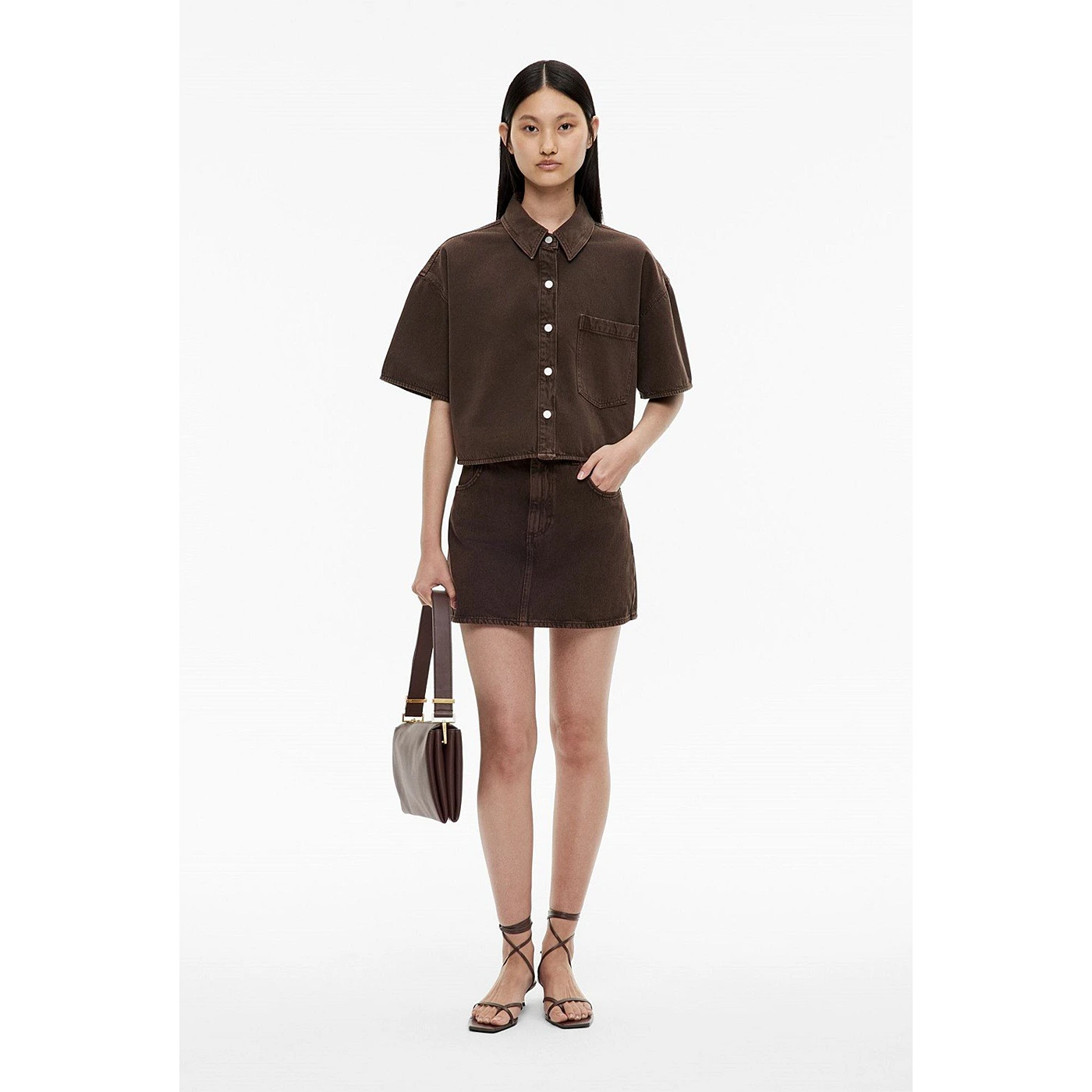Brown Denim Oversized Shirt | Montivo Pakistan
