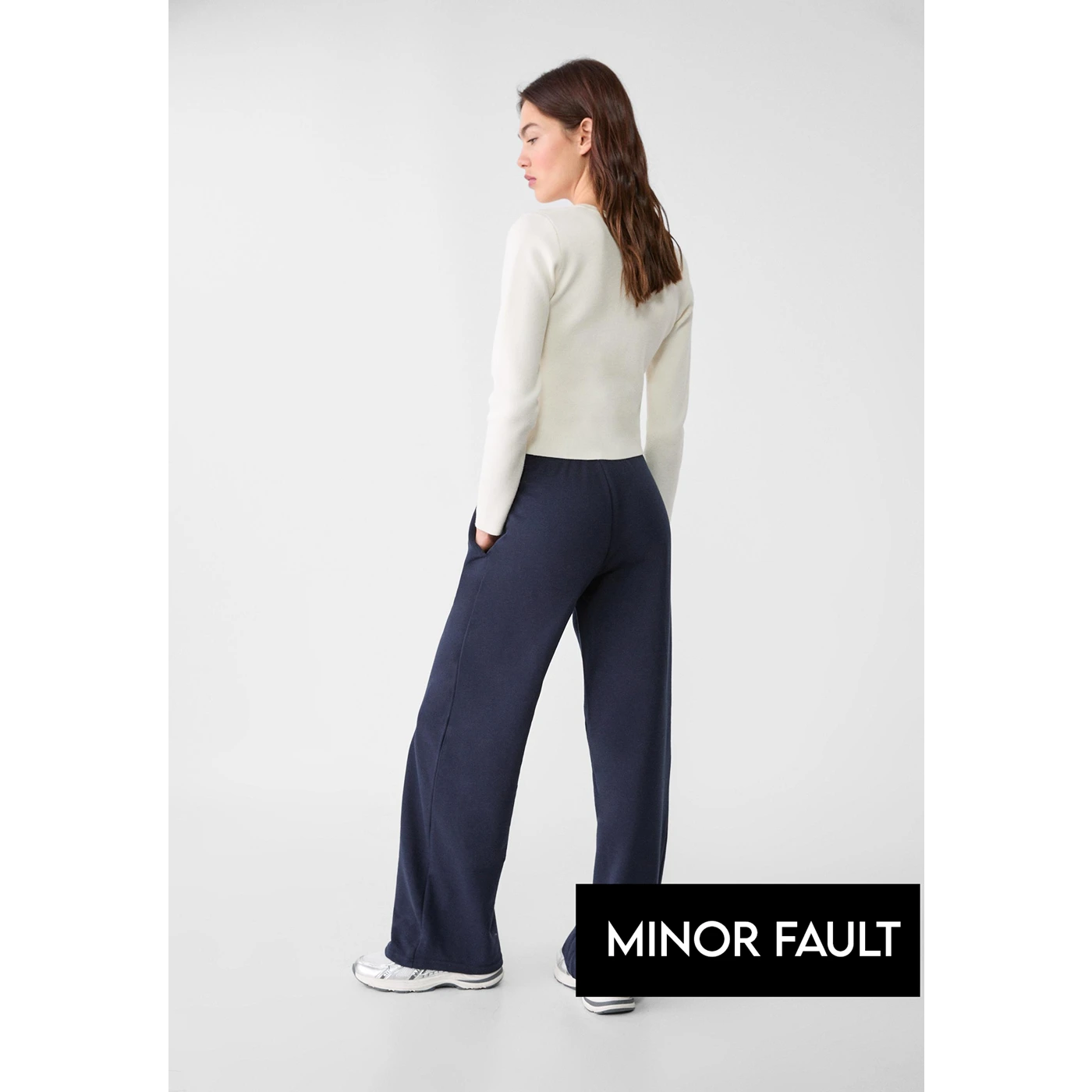 (Minor Fault) Navy Wide Leg Trousers | Montivo Pakistan