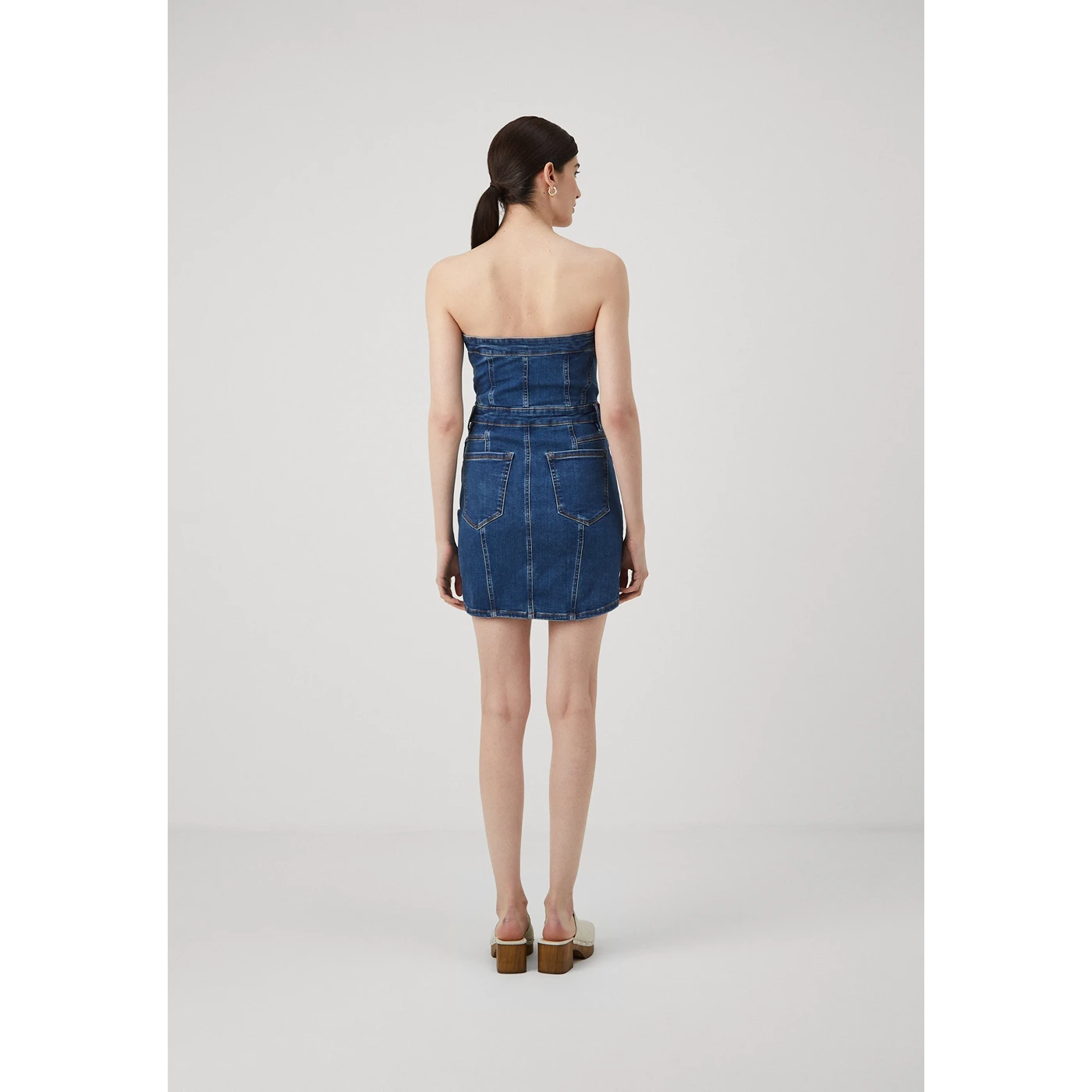Blue Denim Mini Tube Dress | Montivo Pakistan
