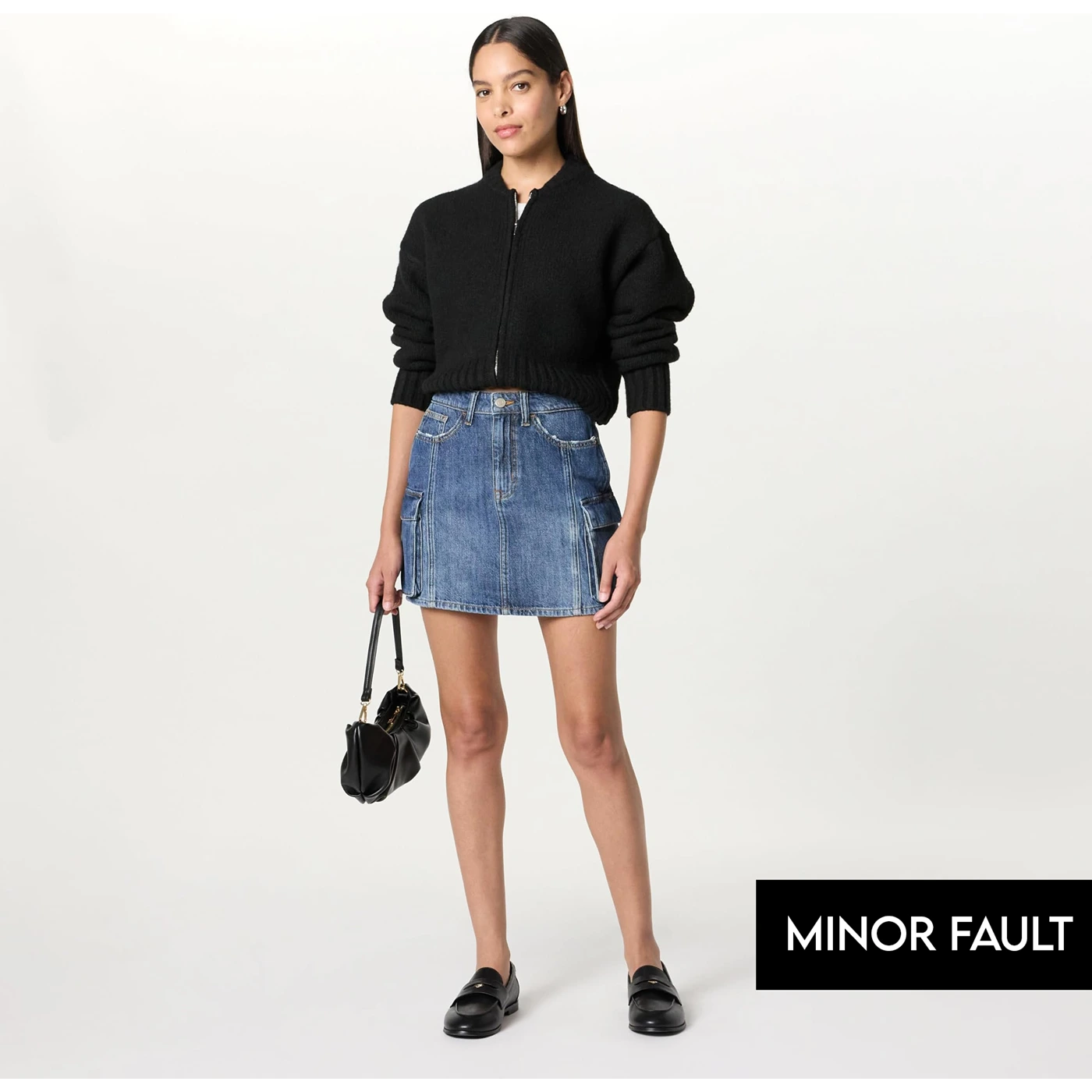 (Minor Fault) Blue Cargo Mini Skirt | Montivo Pakistan