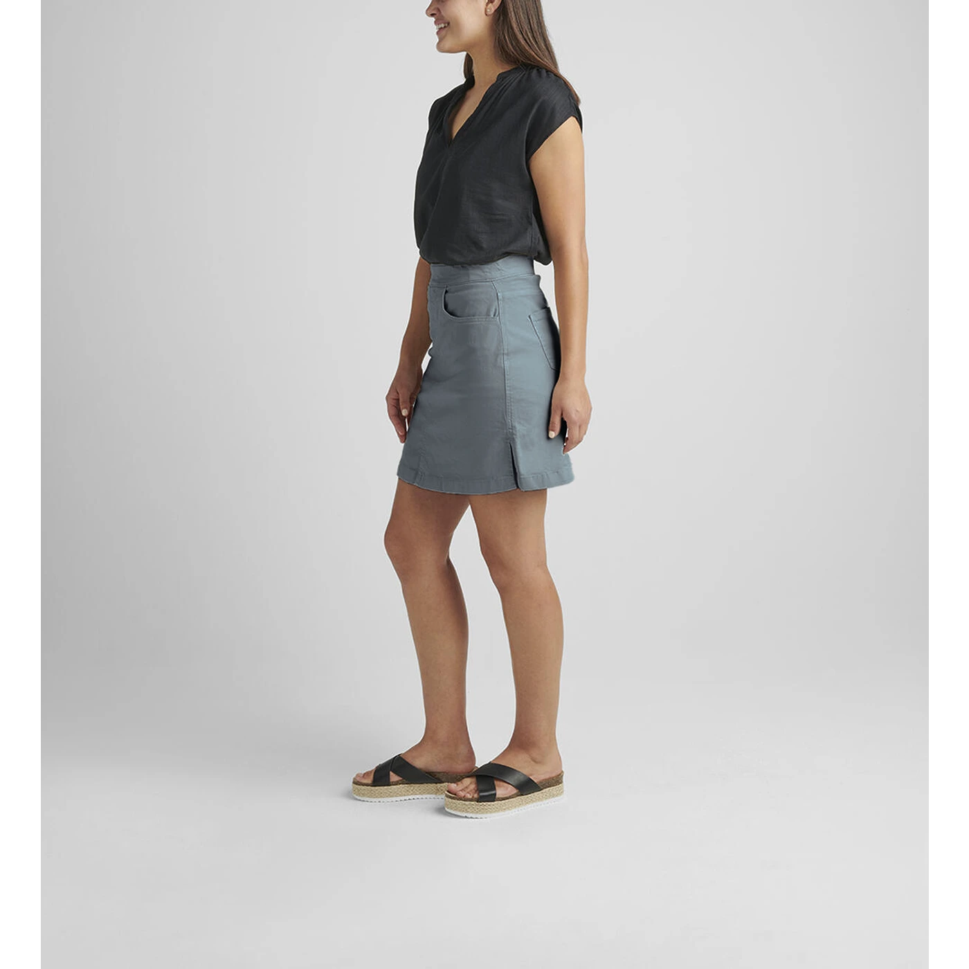 Pull-On Grey Cotton Skirt | Montivo Pakistan