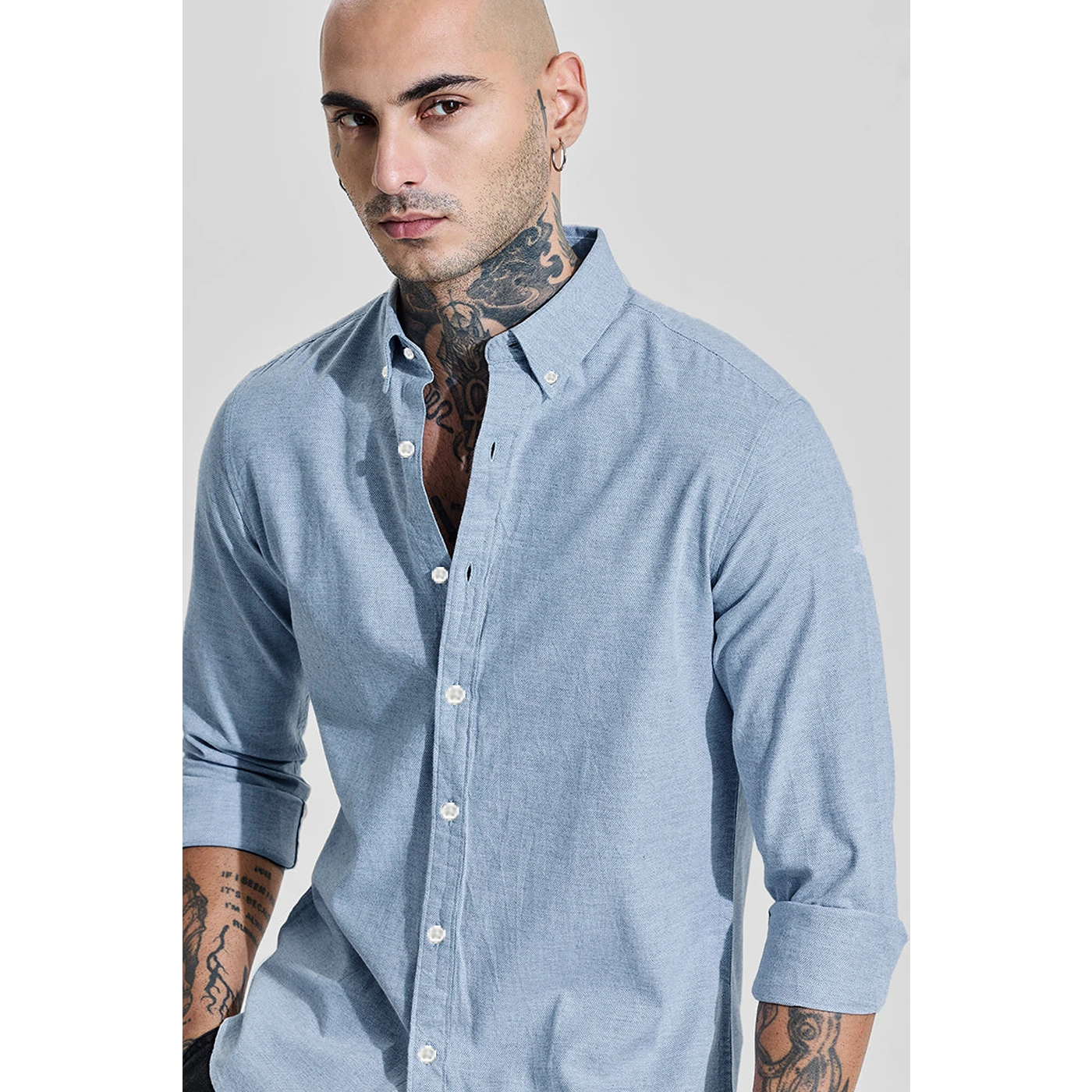 Dusty Blue Slim Fit Shirt | Montivo Pakistan