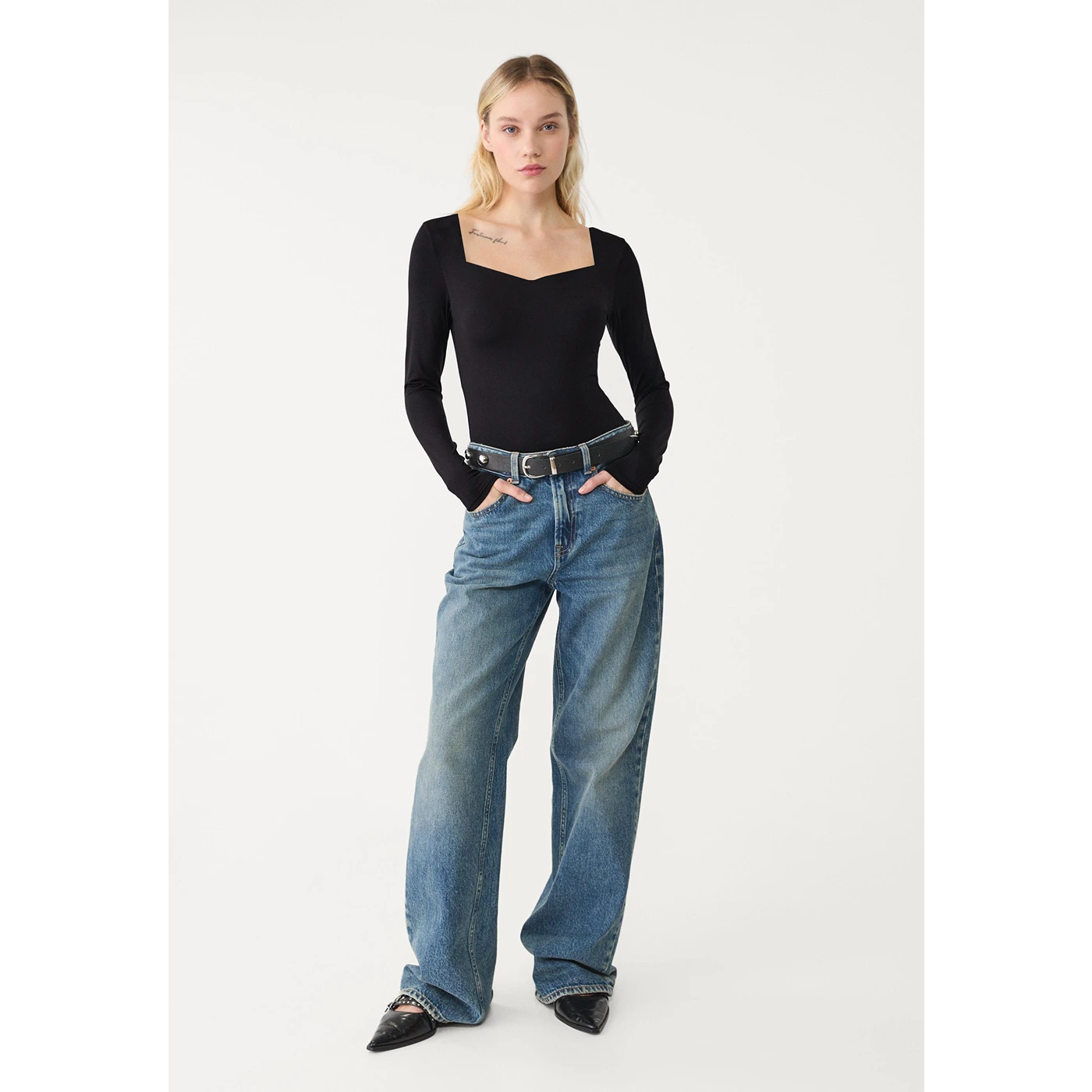 Black Long Sleeves Jersey Bodysuit | Montivo Pakistan