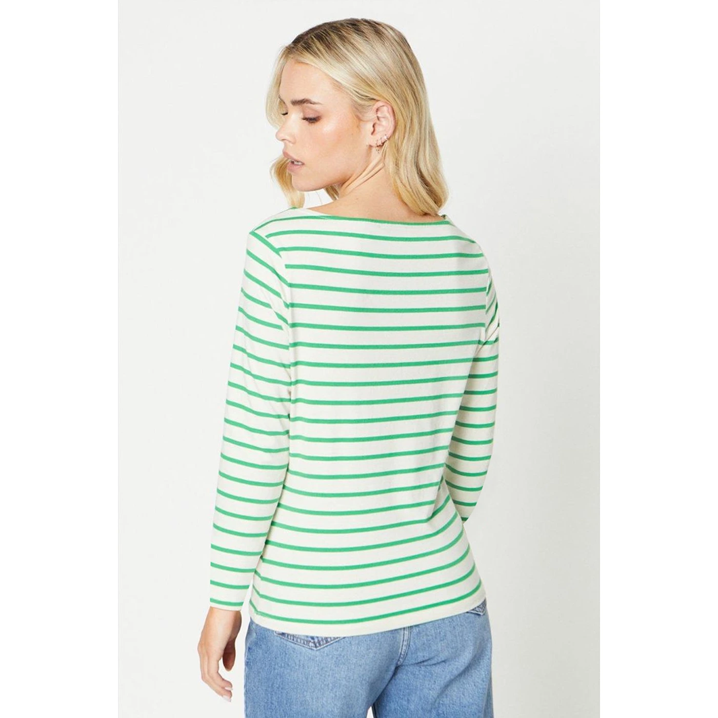 Green Stripes Asymmetric Jersey Top | Montivo Pakistan