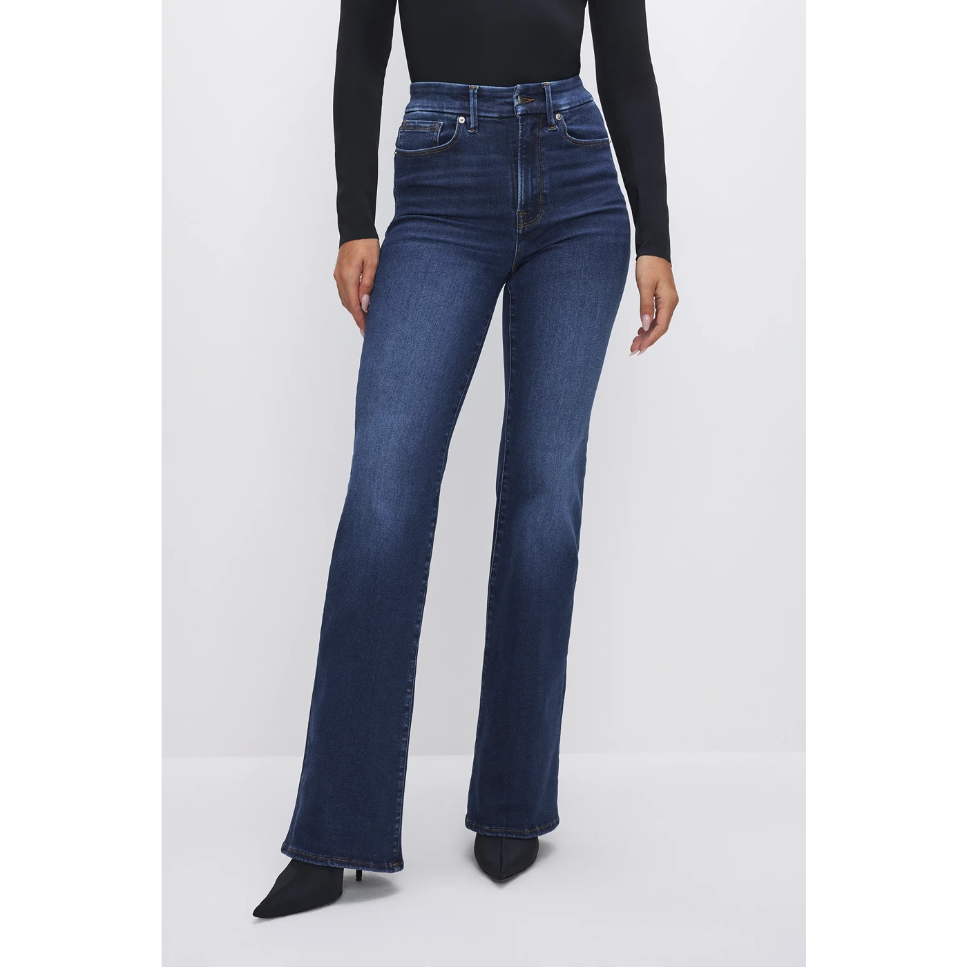 Dark Blue High Rise Flare Jeans | Montivo Pakistan
