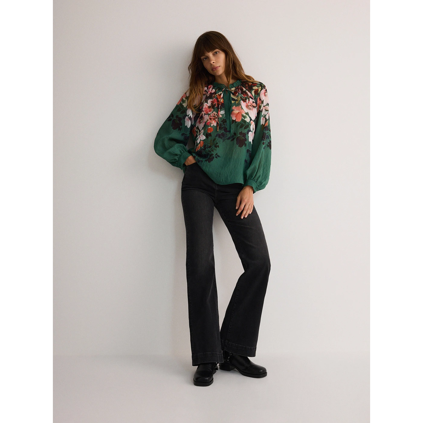 Faded Black High Waist Flare Jeans | Montivo Pakistan