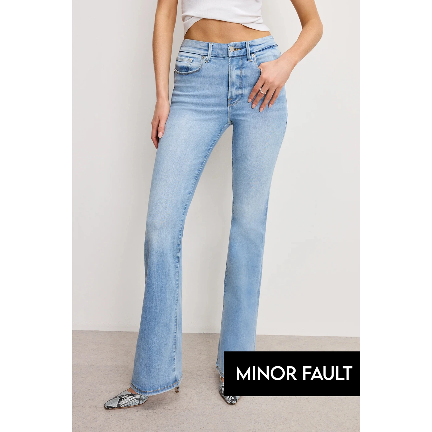 (Minor Fault) Light Blue Classic Boot-Cut Jeans | Montivo Pakistan